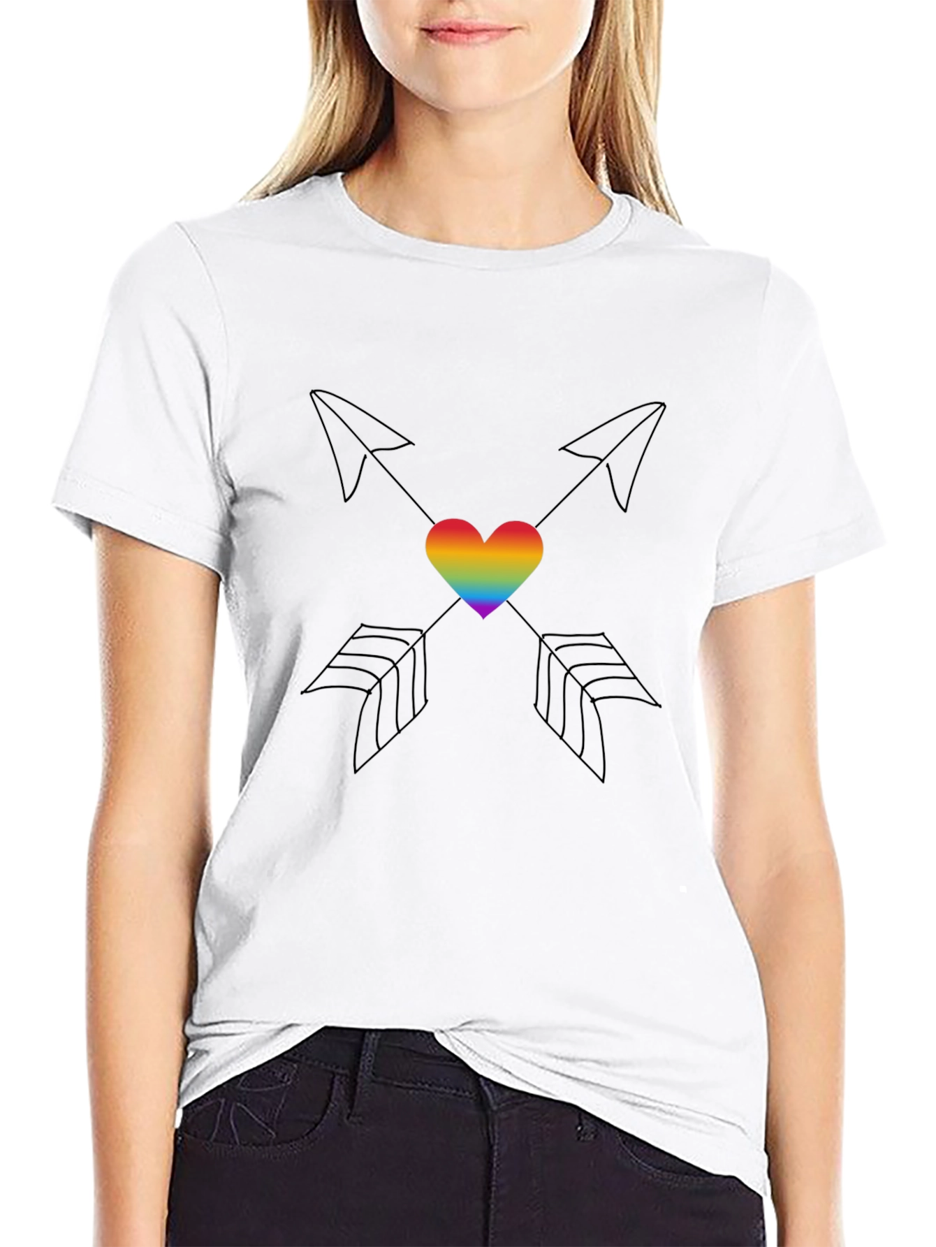 Heart & Arrows Graphic T-Shirt - Black