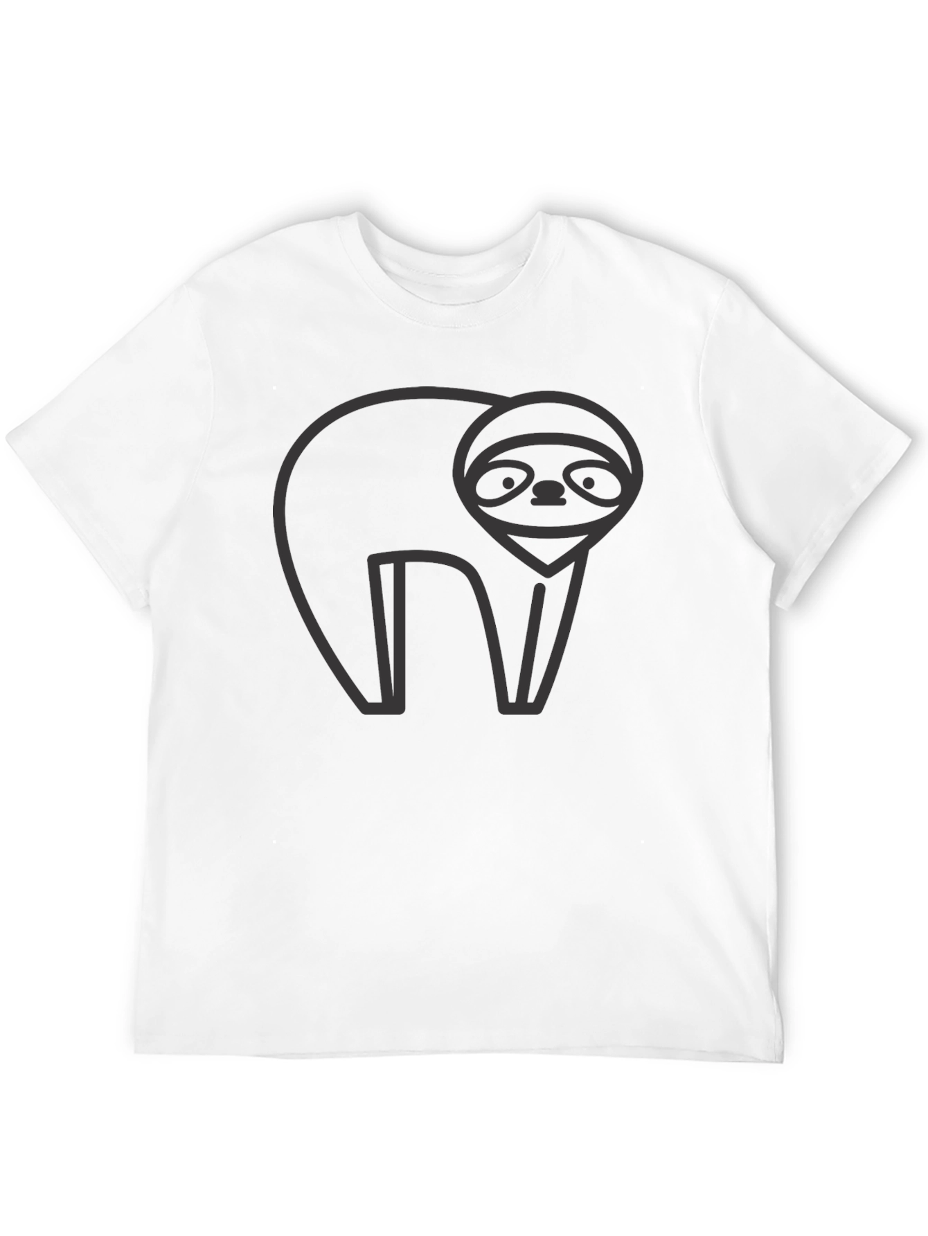 Sloth Graphic Tee - Black Crew Neck