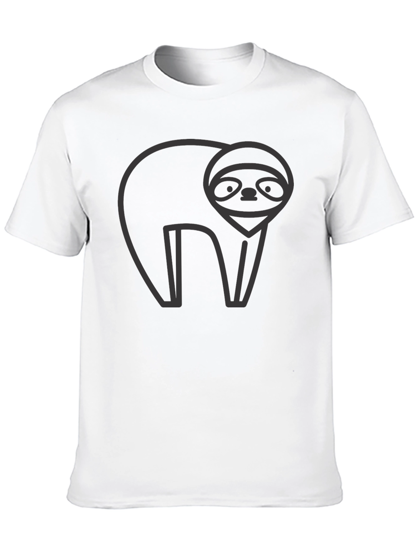 Sloth Graphic Tee - Black Crew Neck