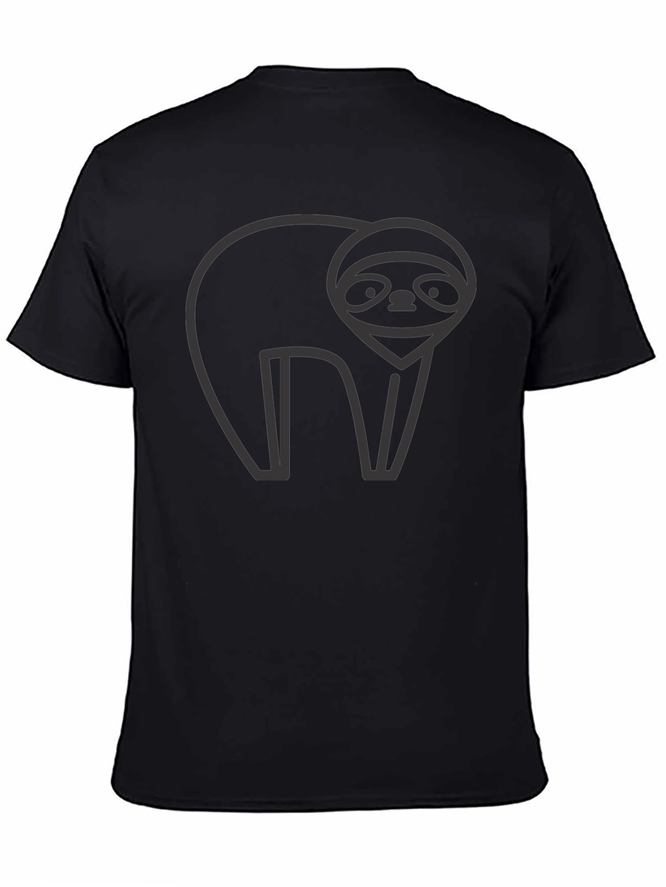 Sloth Graphic Tee - Black Crew Neck