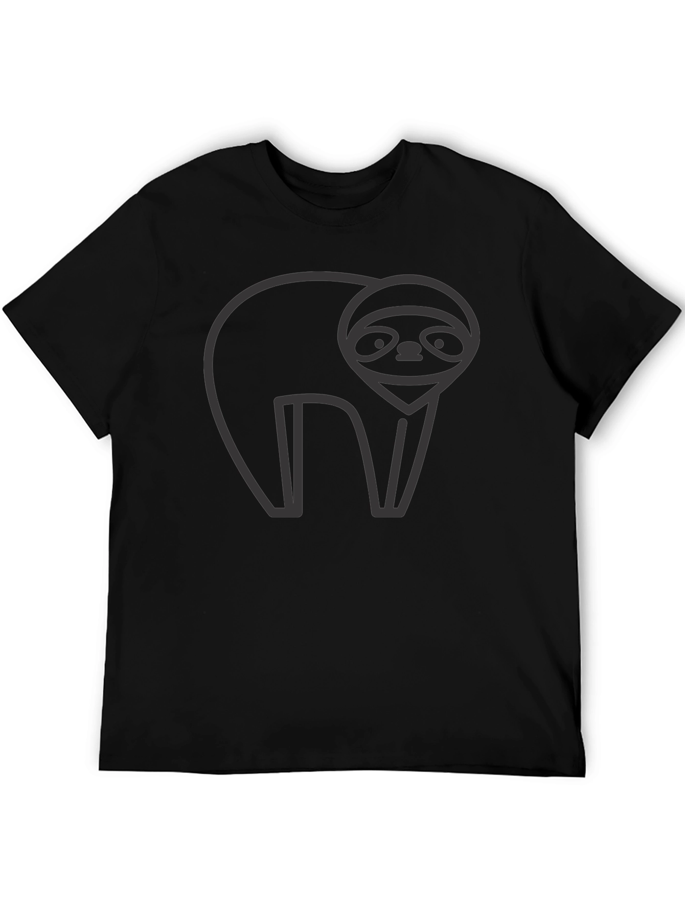 Sloth Graphic Tee - Black Crew Neck