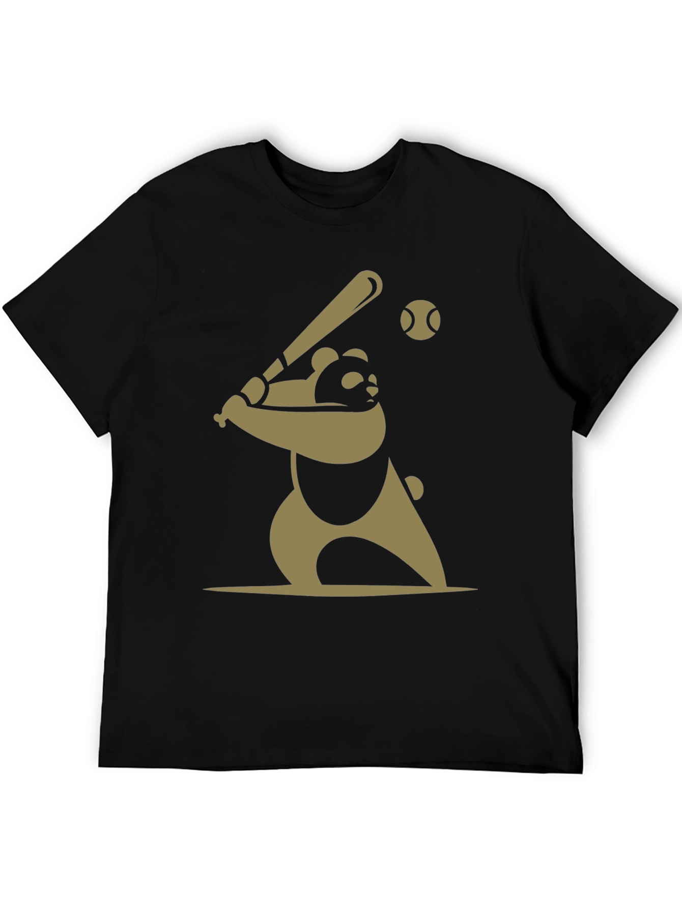 Panda Baseball Graphic Tee - Casual Cotton T-Shirt