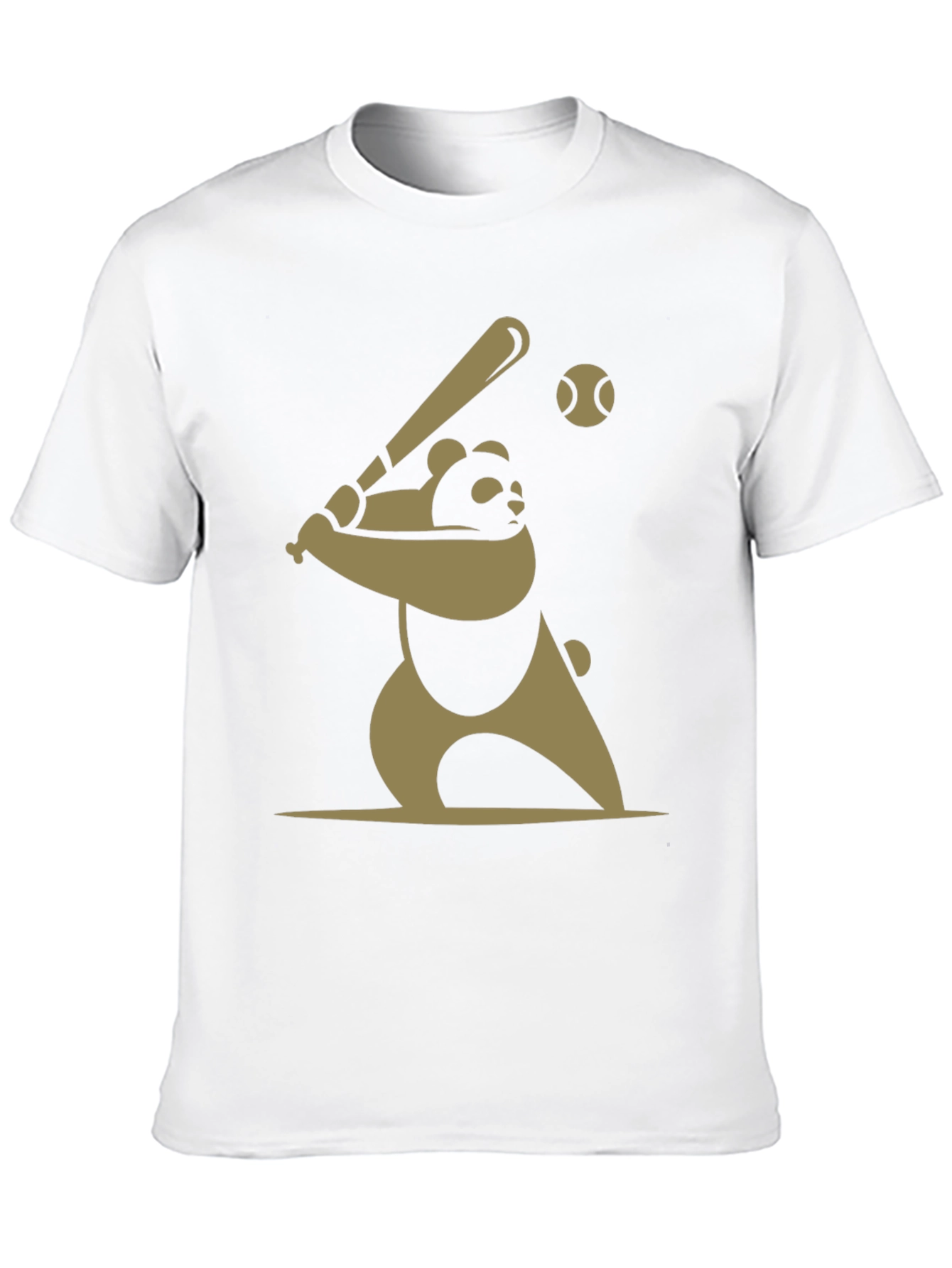 Panda Baseball Graphic Tee - Casual Cotton T-Shirt