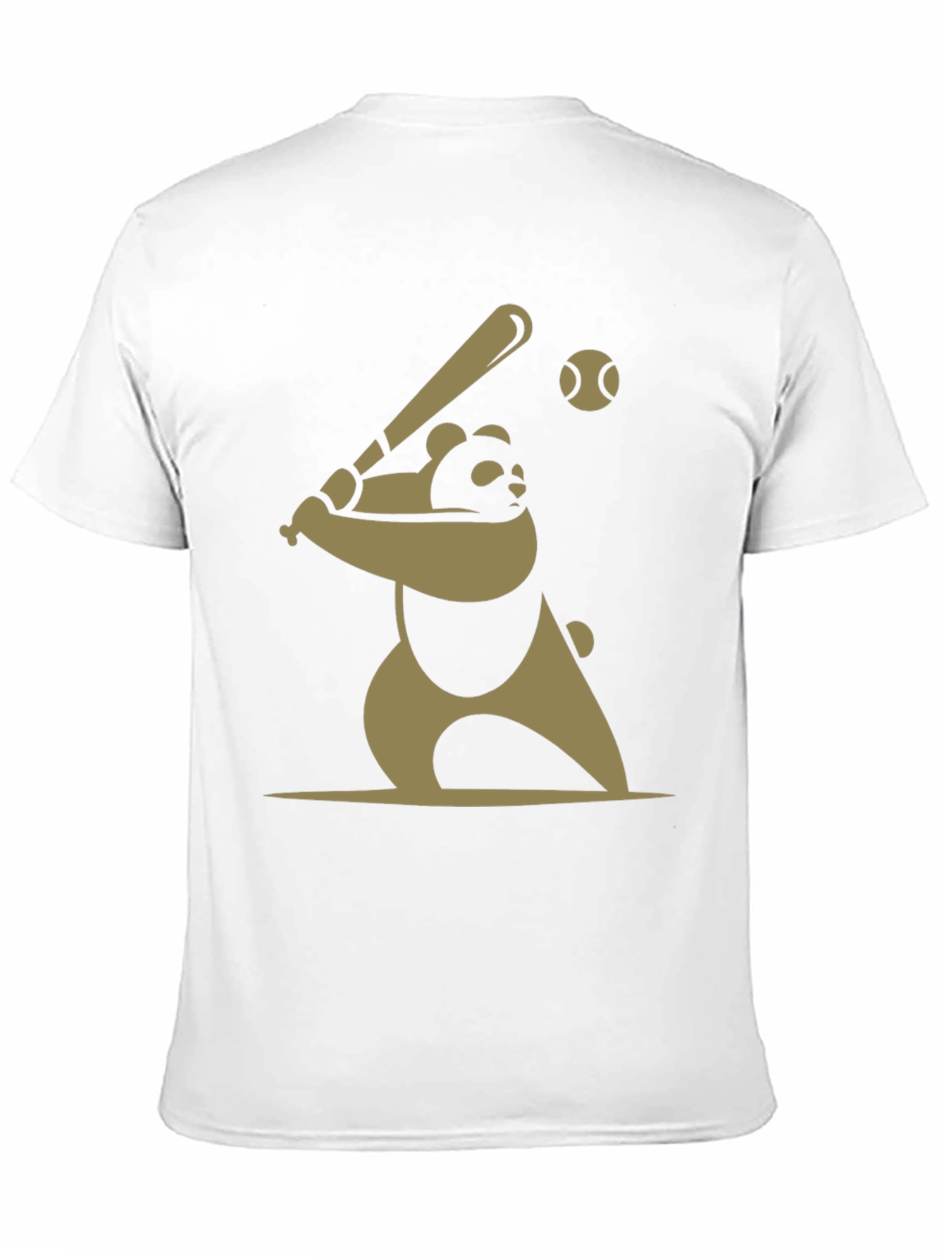 Panda Baseball Graphic Tee - Casual Cotton T-Shirt