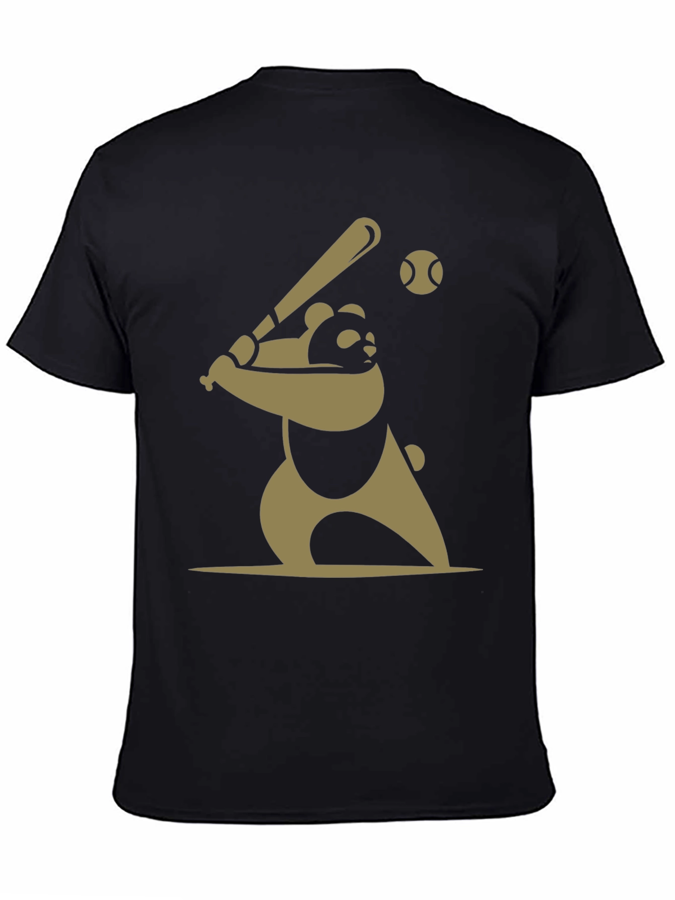 Panda Baseball Graphic Tee - Casual Cotton T-Shirt