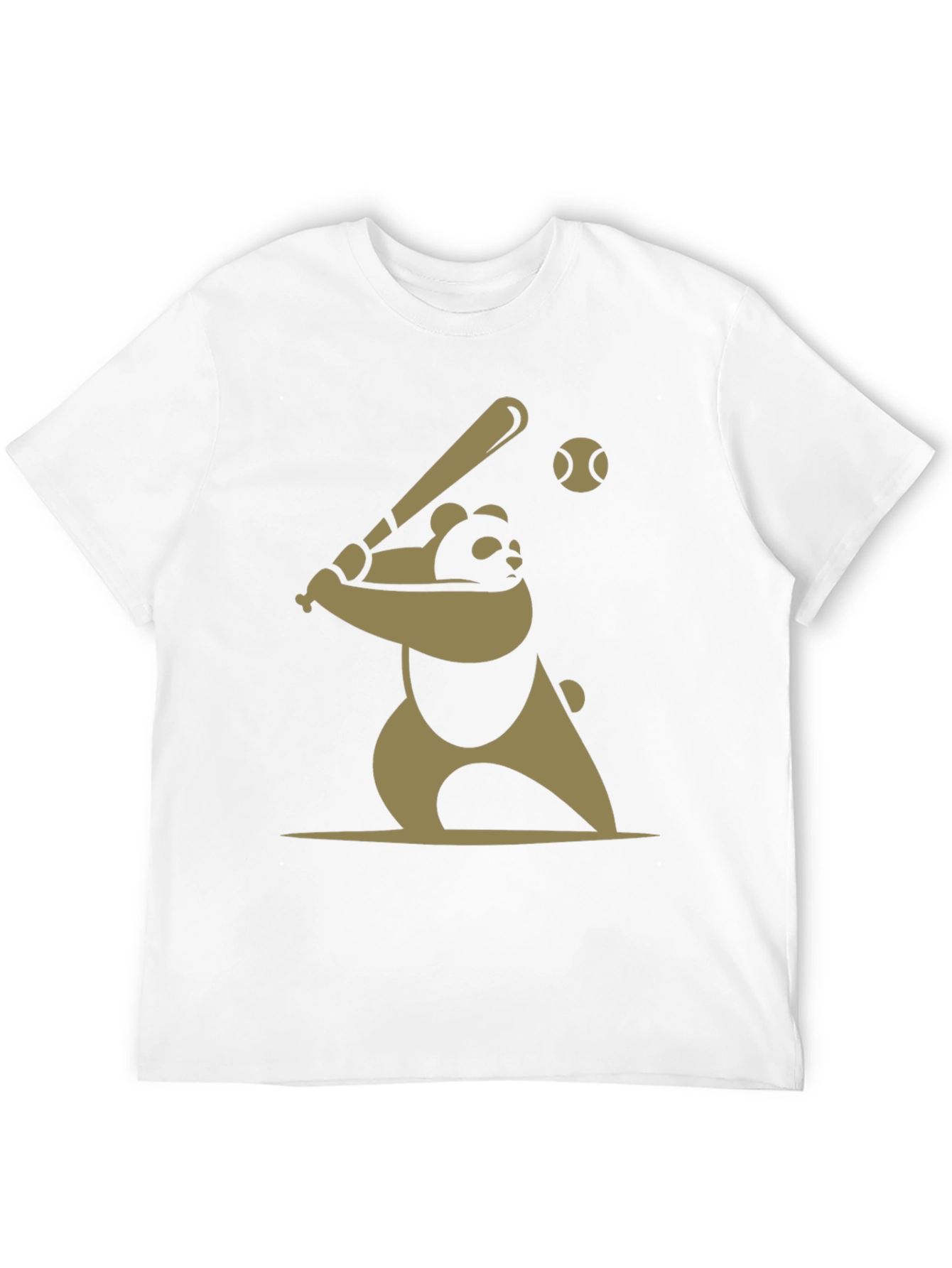 Panda Baseball Graphic Tee - Casual Cotton T-Shirt