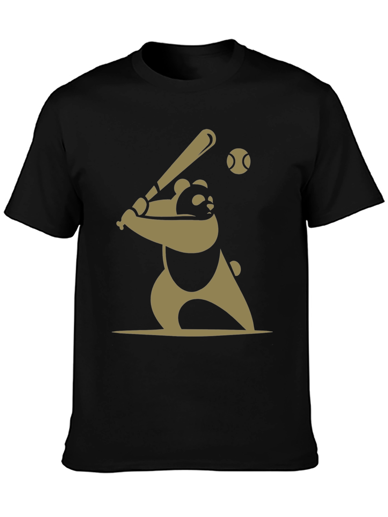 Panda Baseball Graphic Tee - Casual Cotton T-Shirt