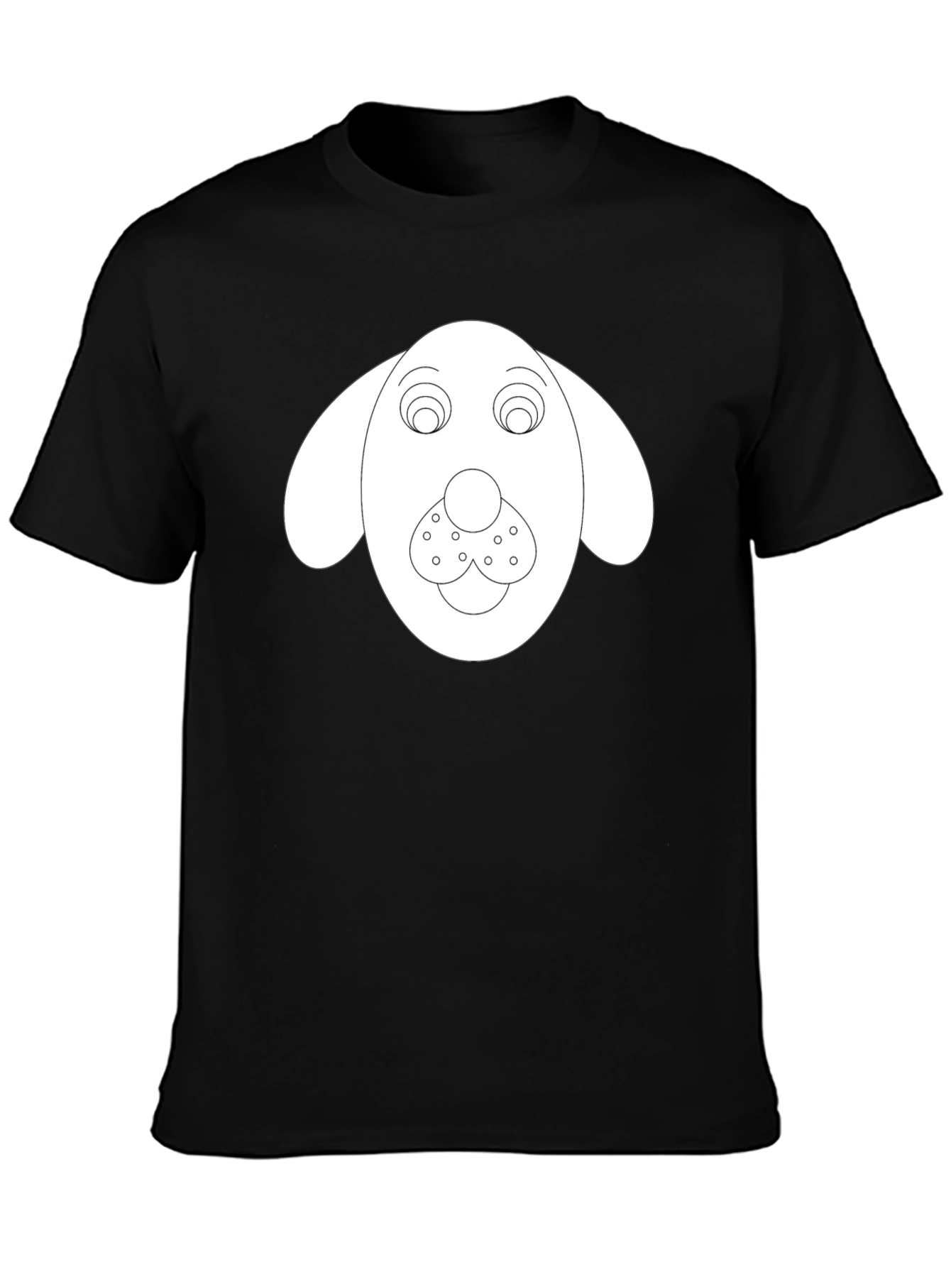 Dog Face Graphic Tee - Black Cotton Blend