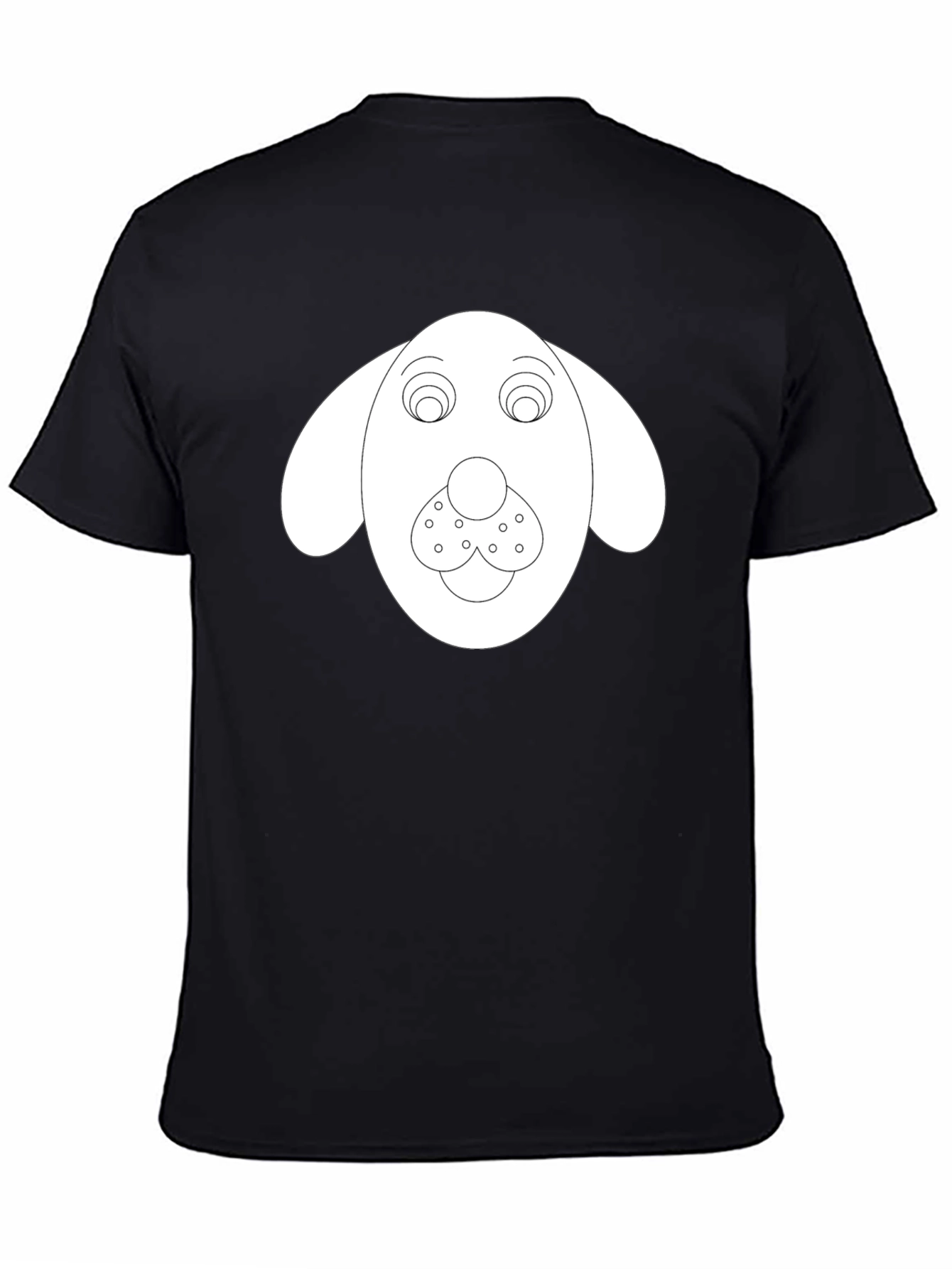Dog Face Graphic Tee - Black Cotton Blend