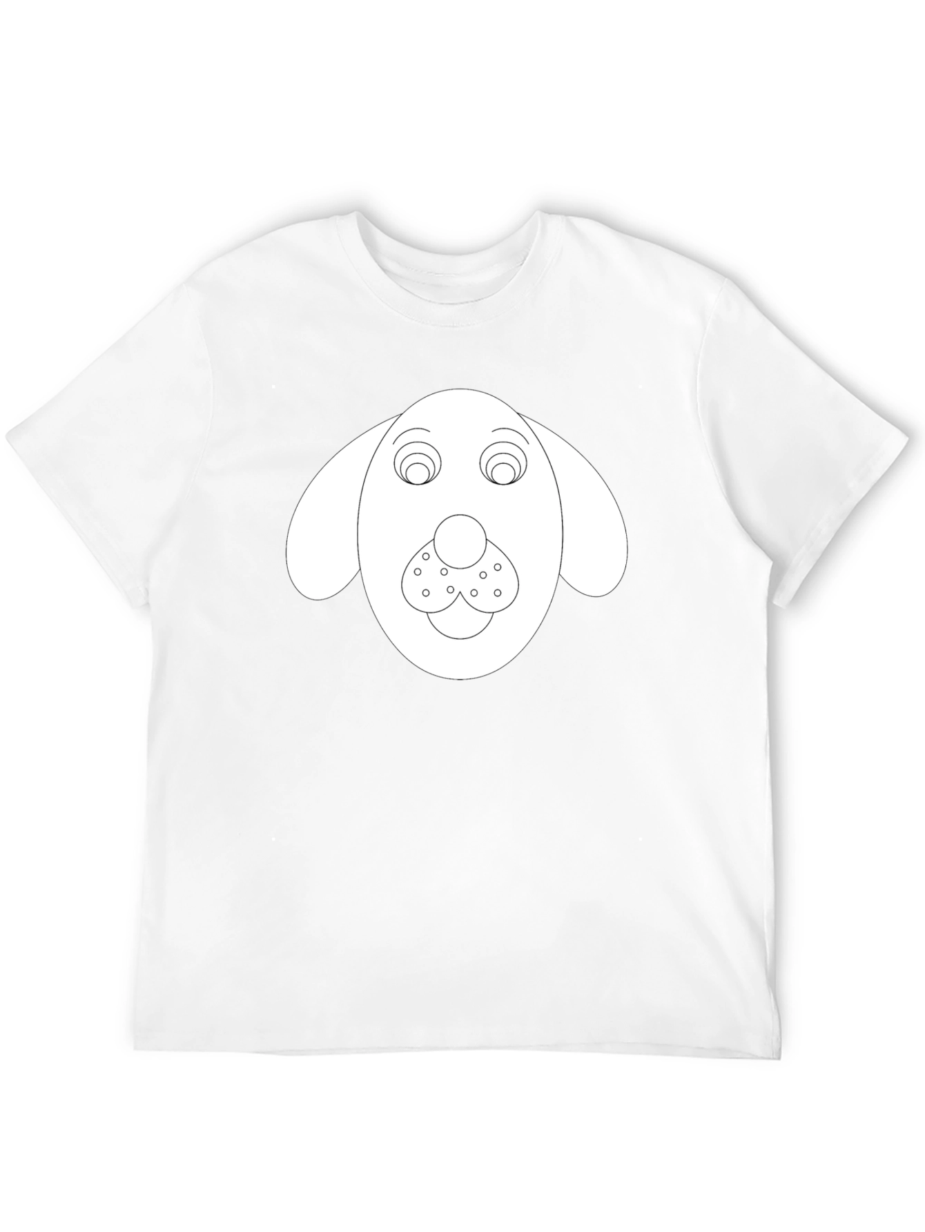 Dog Face Graphic Tee - Black Cotton Blend