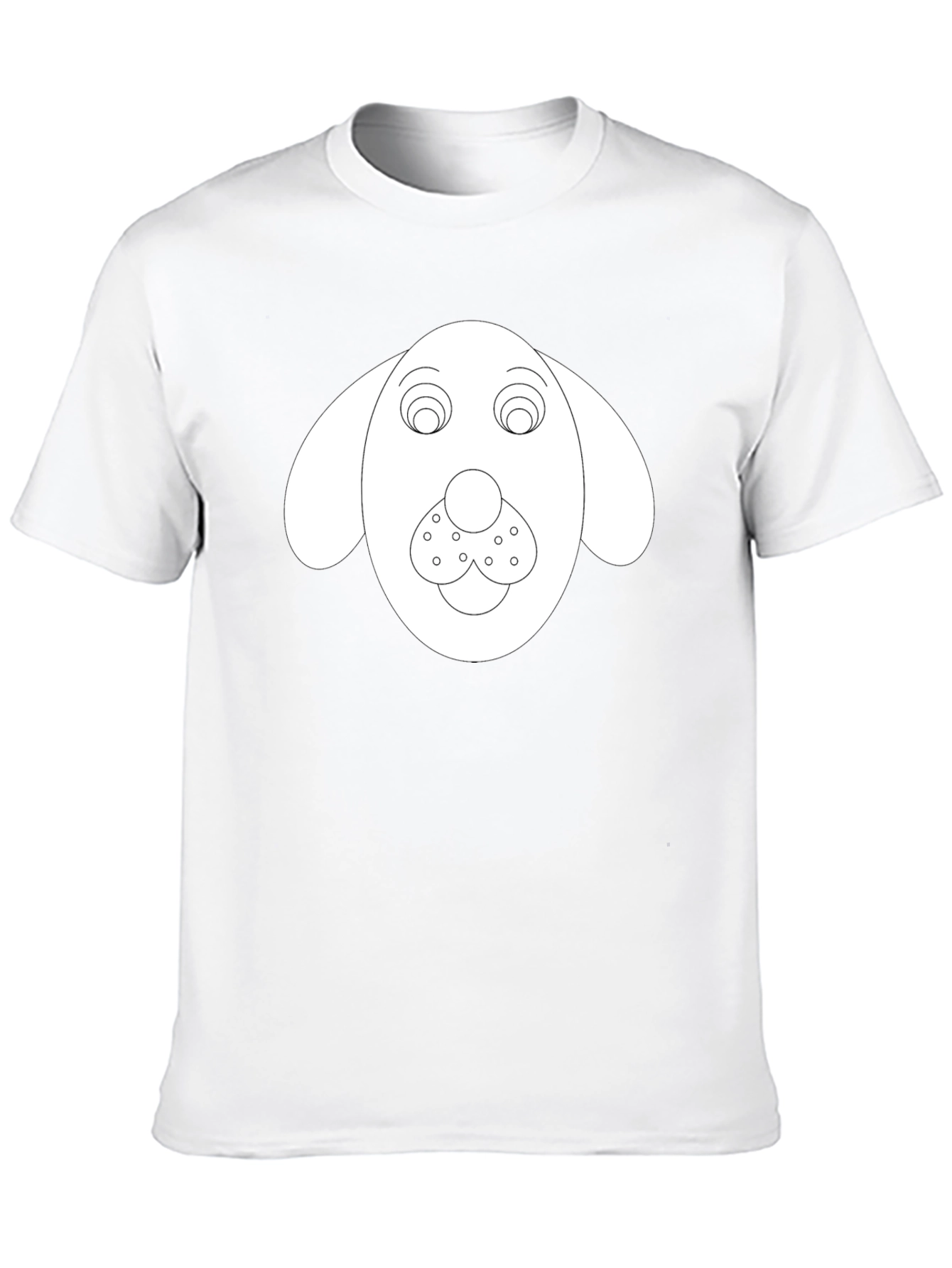 Dog Face Graphic Tee - Black Cotton Blend
