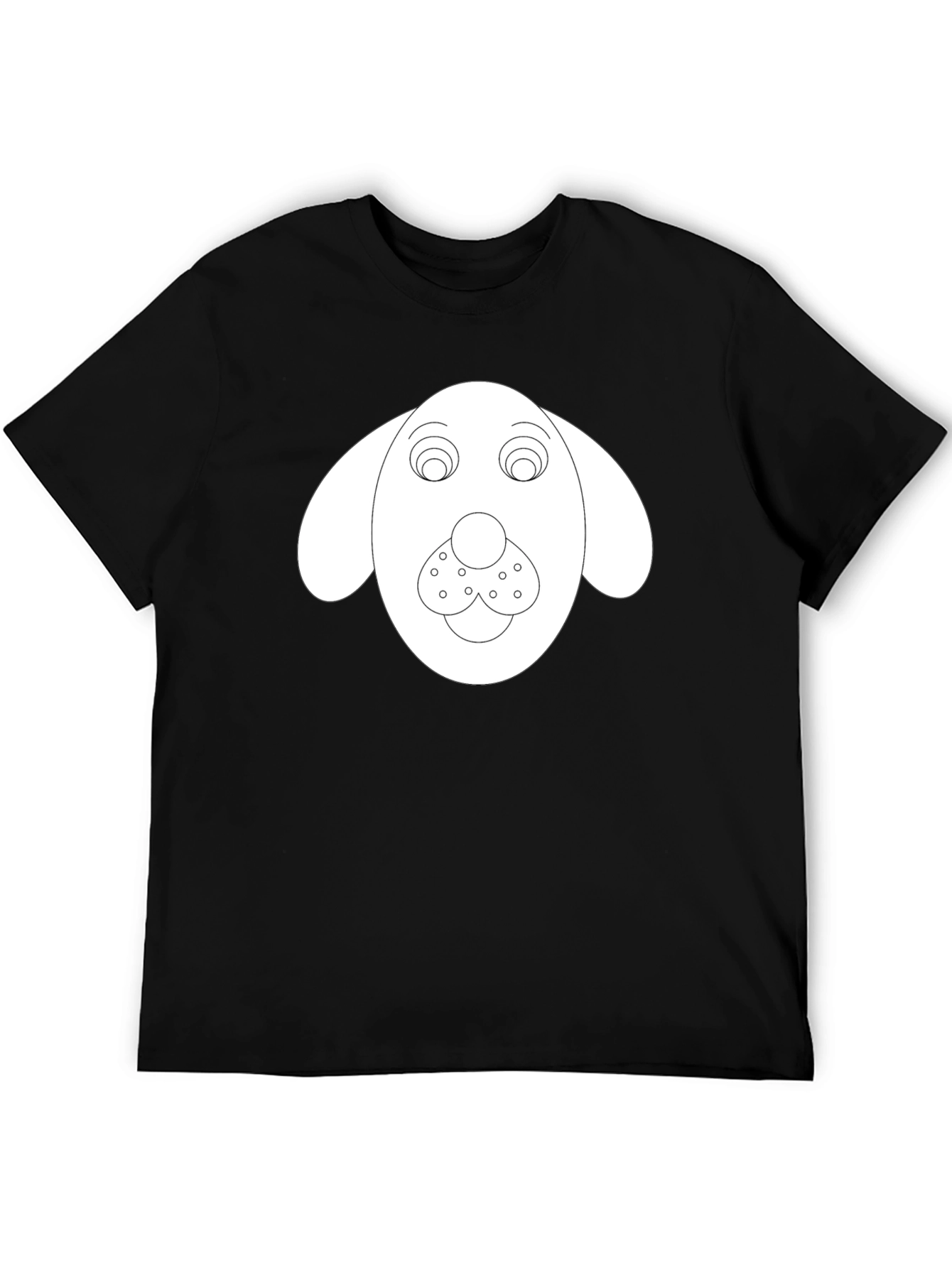 Dog Face Graphic Tee - Black Cotton Blend