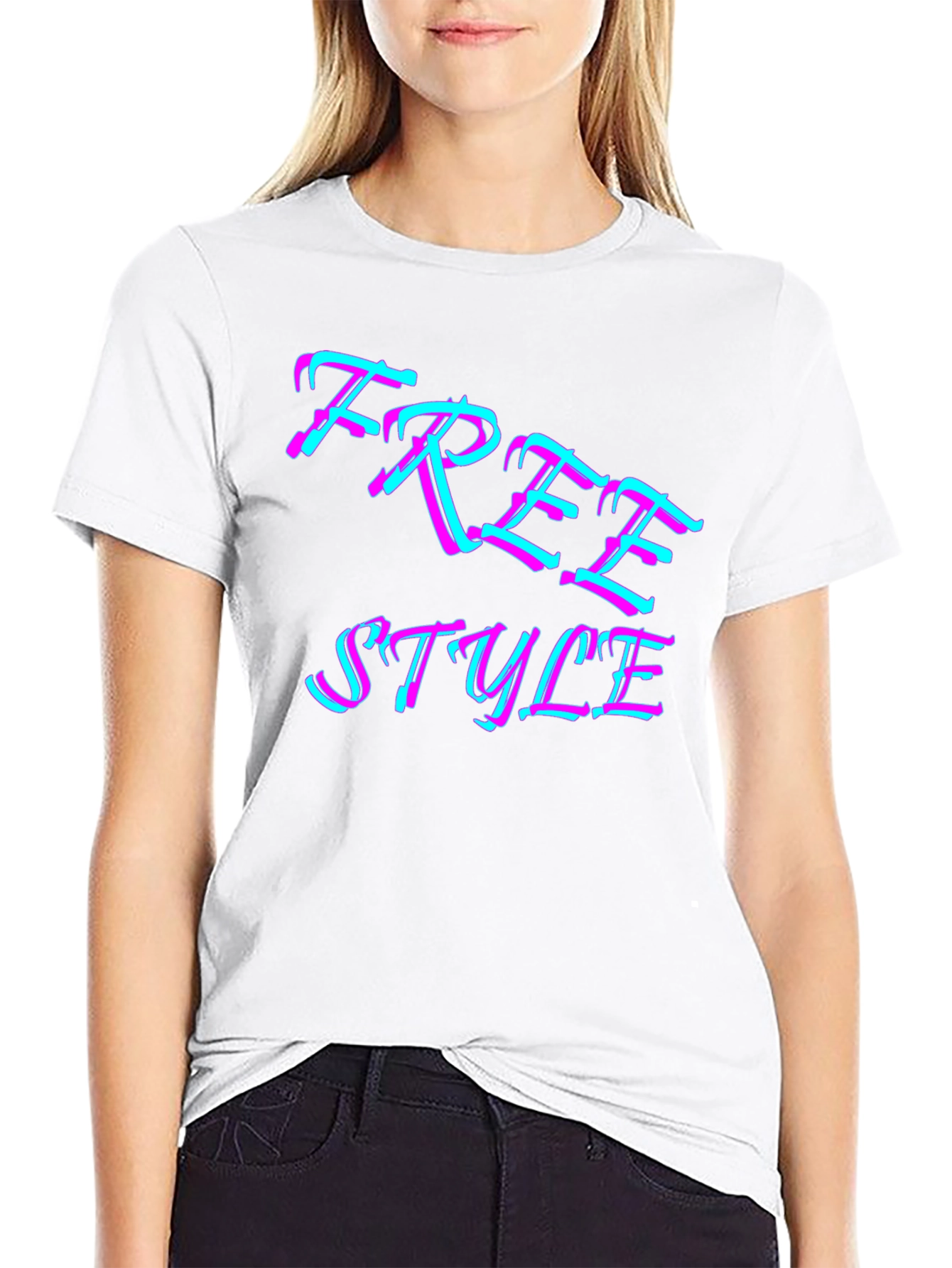 Freestyle Graphic Print Black T-Shirt