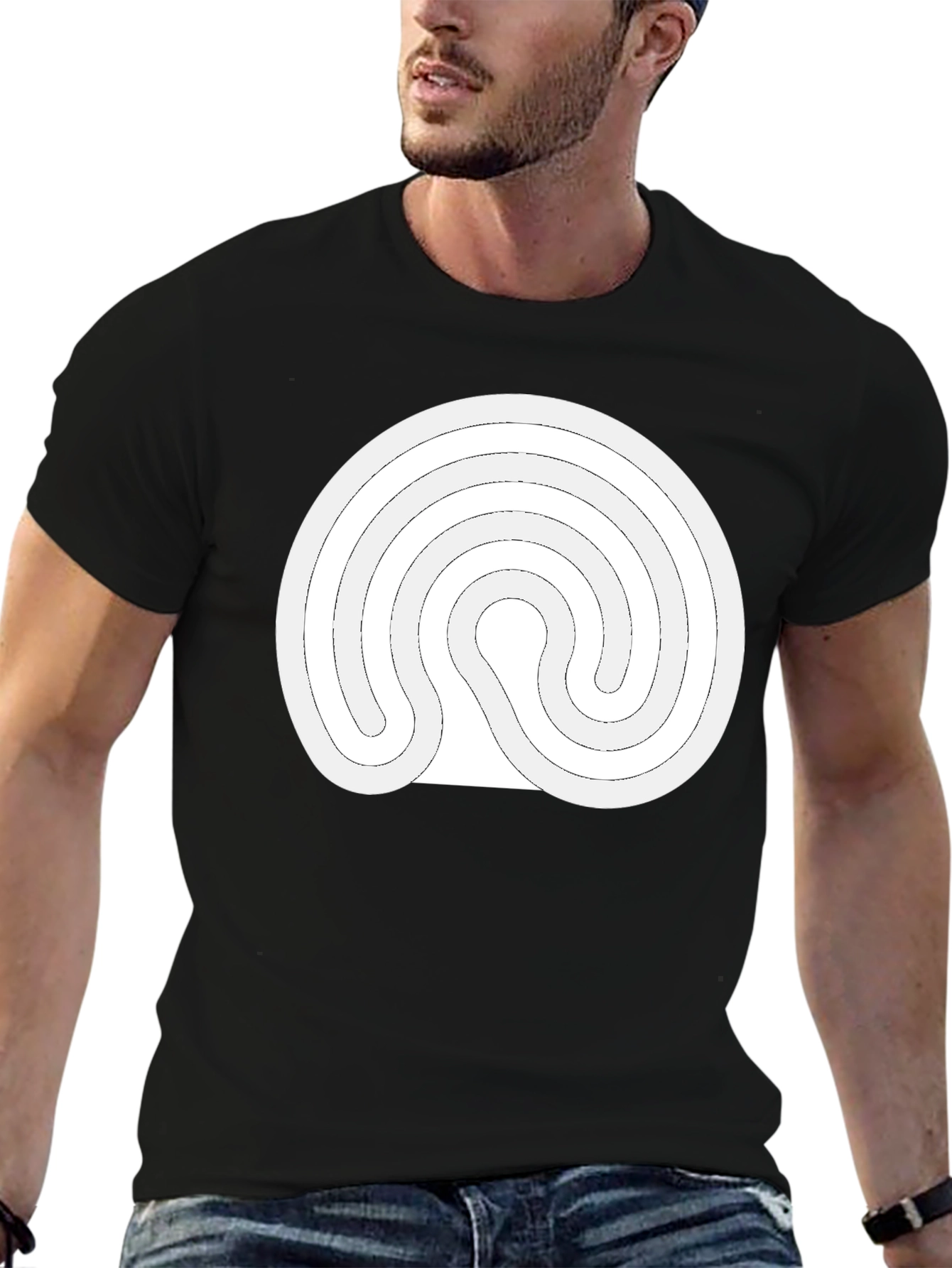 Labyrinth Design Black T-Shirt