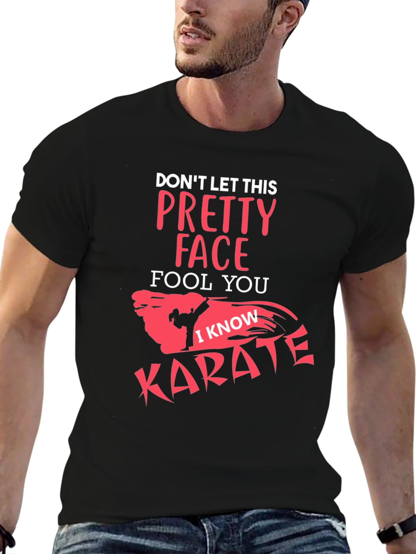Pretty Face Karate Graphic Tee - Black