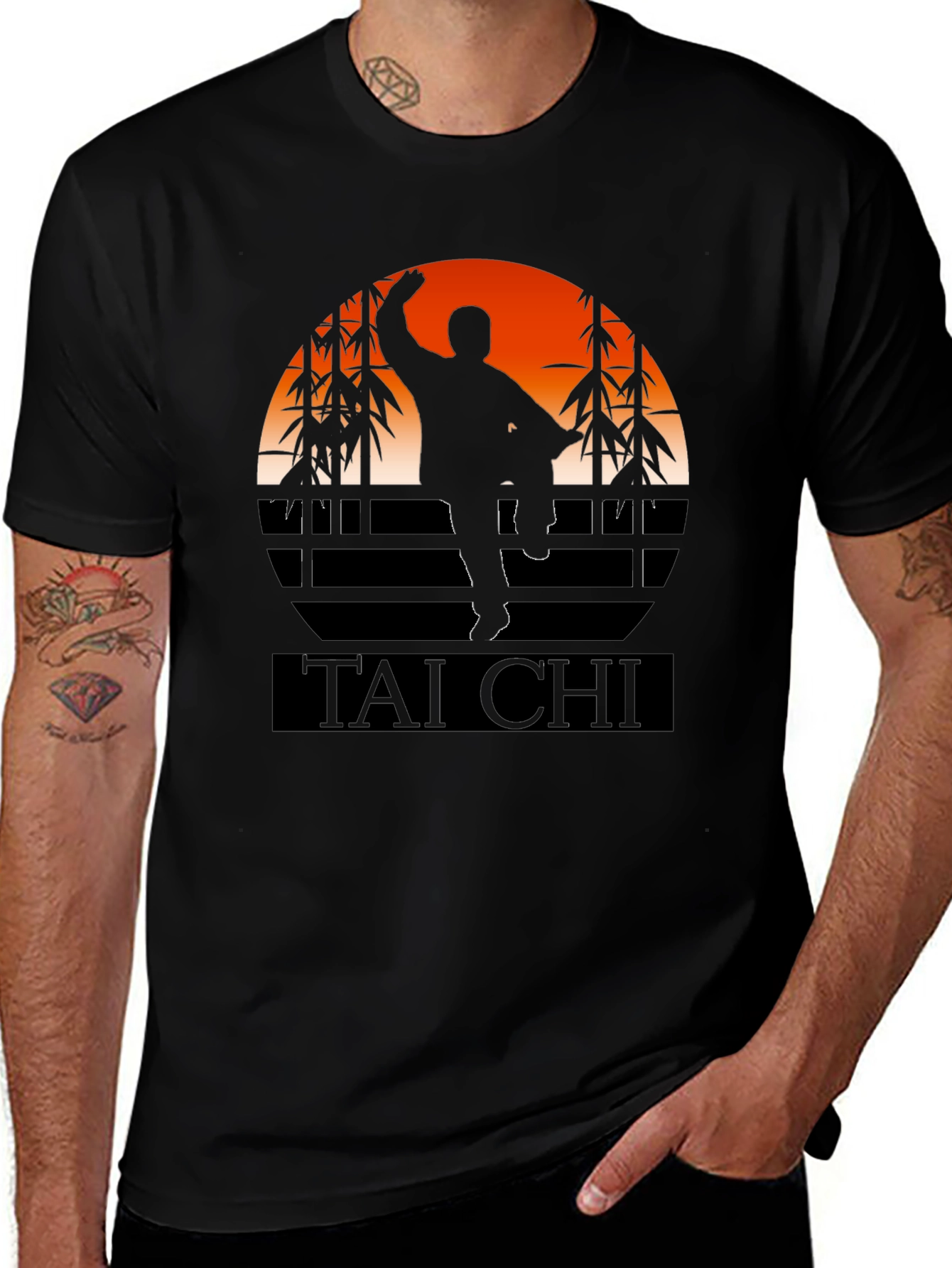 Tai Chi Silhouette Graphic Tee - Martial Arts T-Shirt