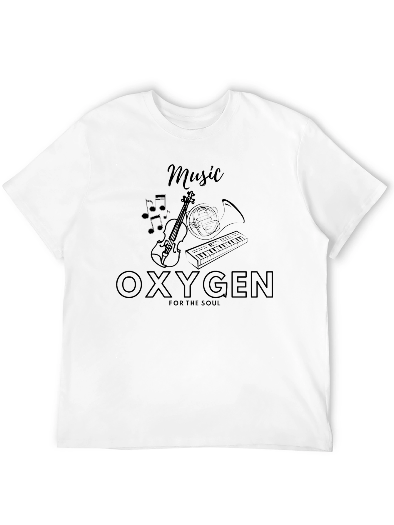 Music is Oxygen T-Shirt - Black Graphic Tee