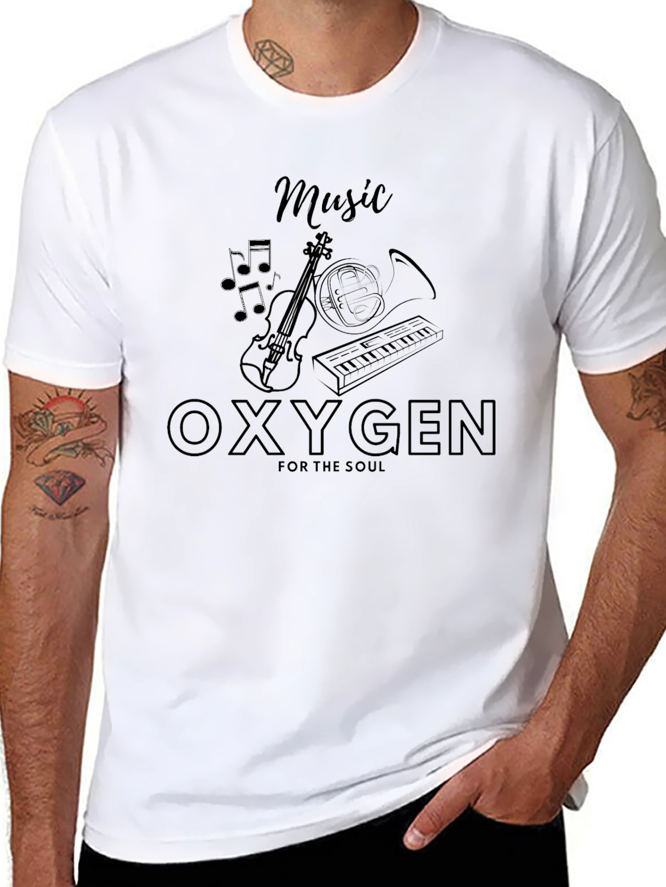 Music is Oxygen T-Shirt - Black Graphic Tee