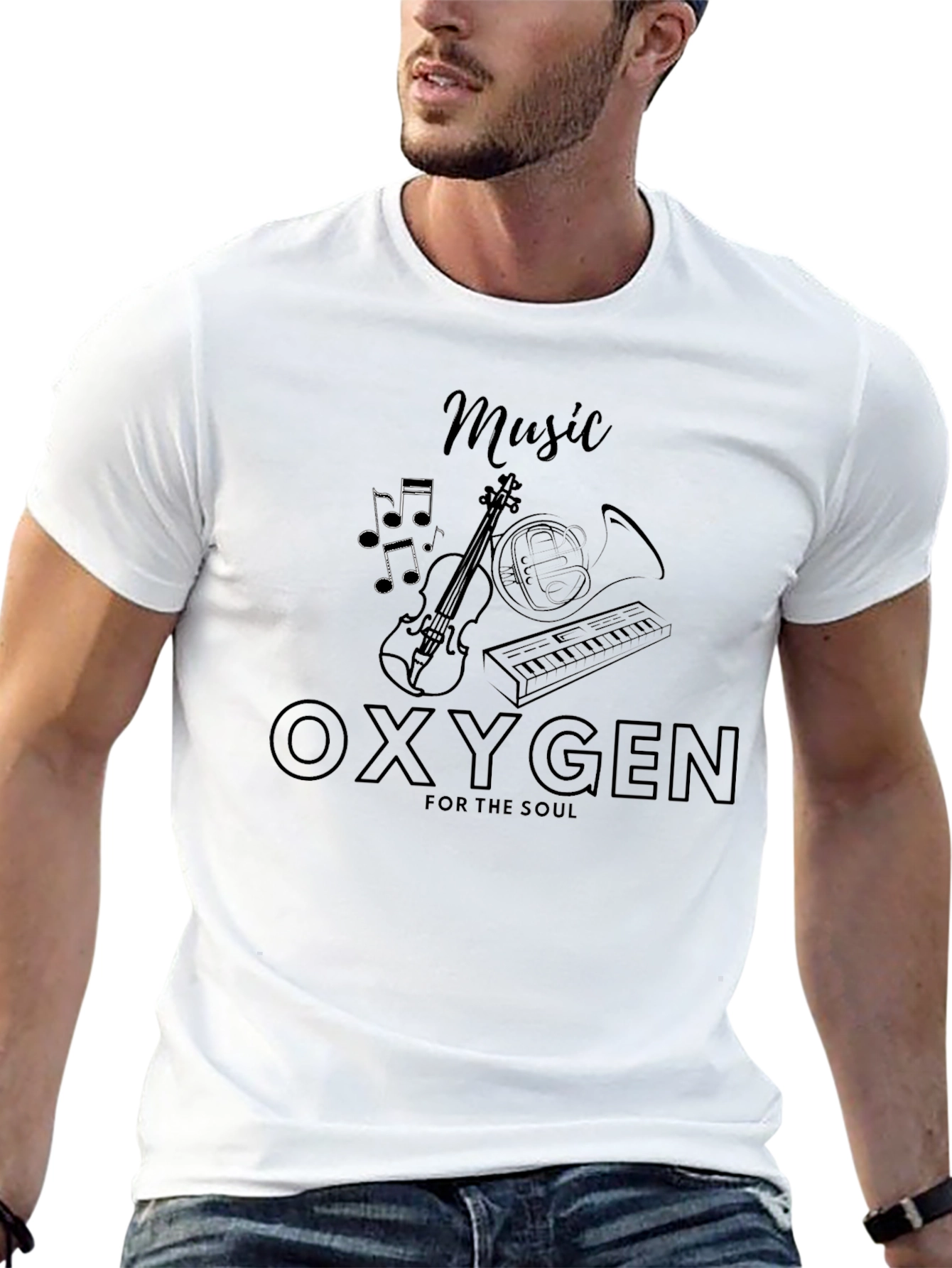 Music is Oxygen T-Shirt - Black Graphic Tee