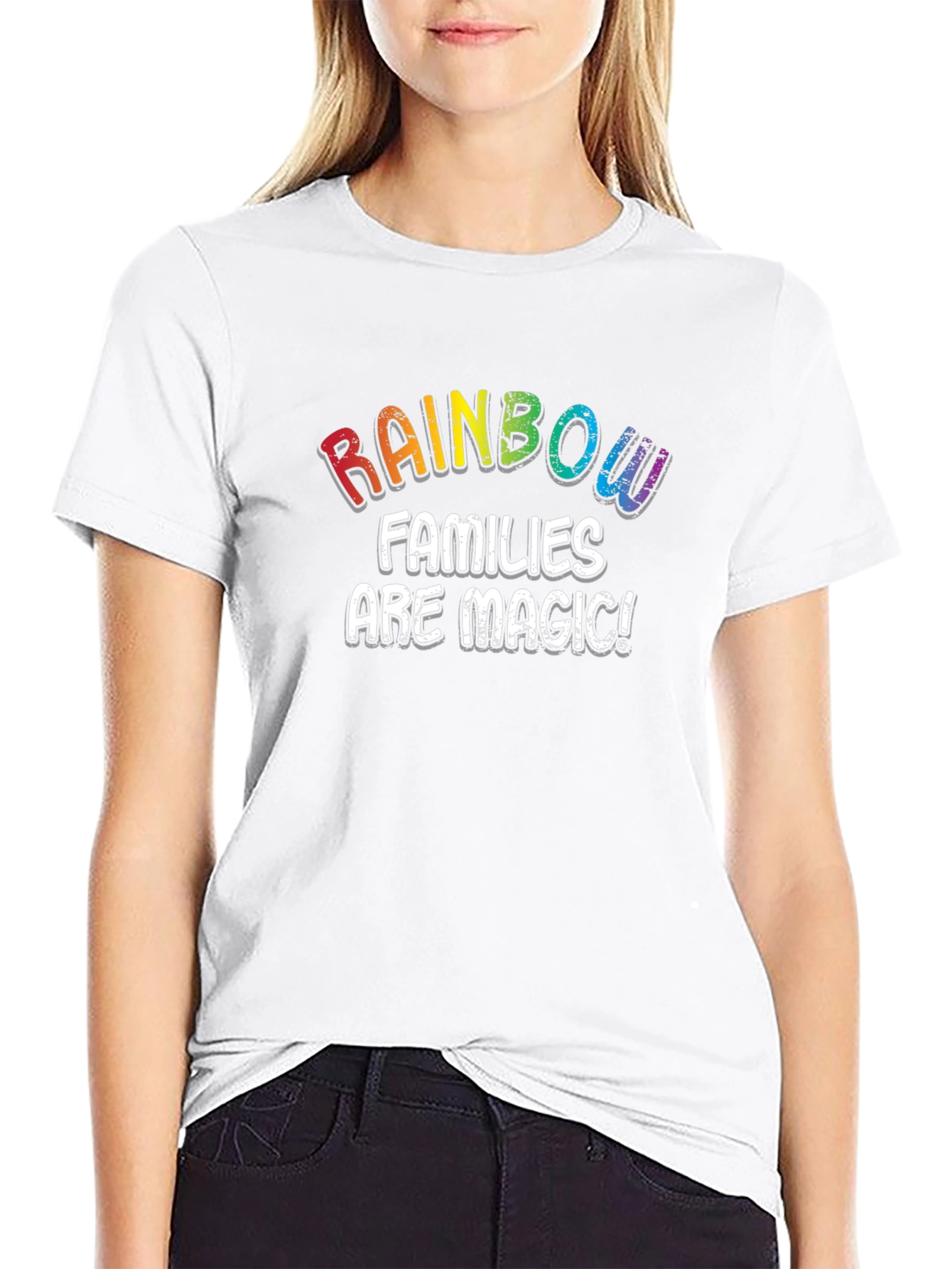 Rainbow Families Are Magic Black T-Shirt