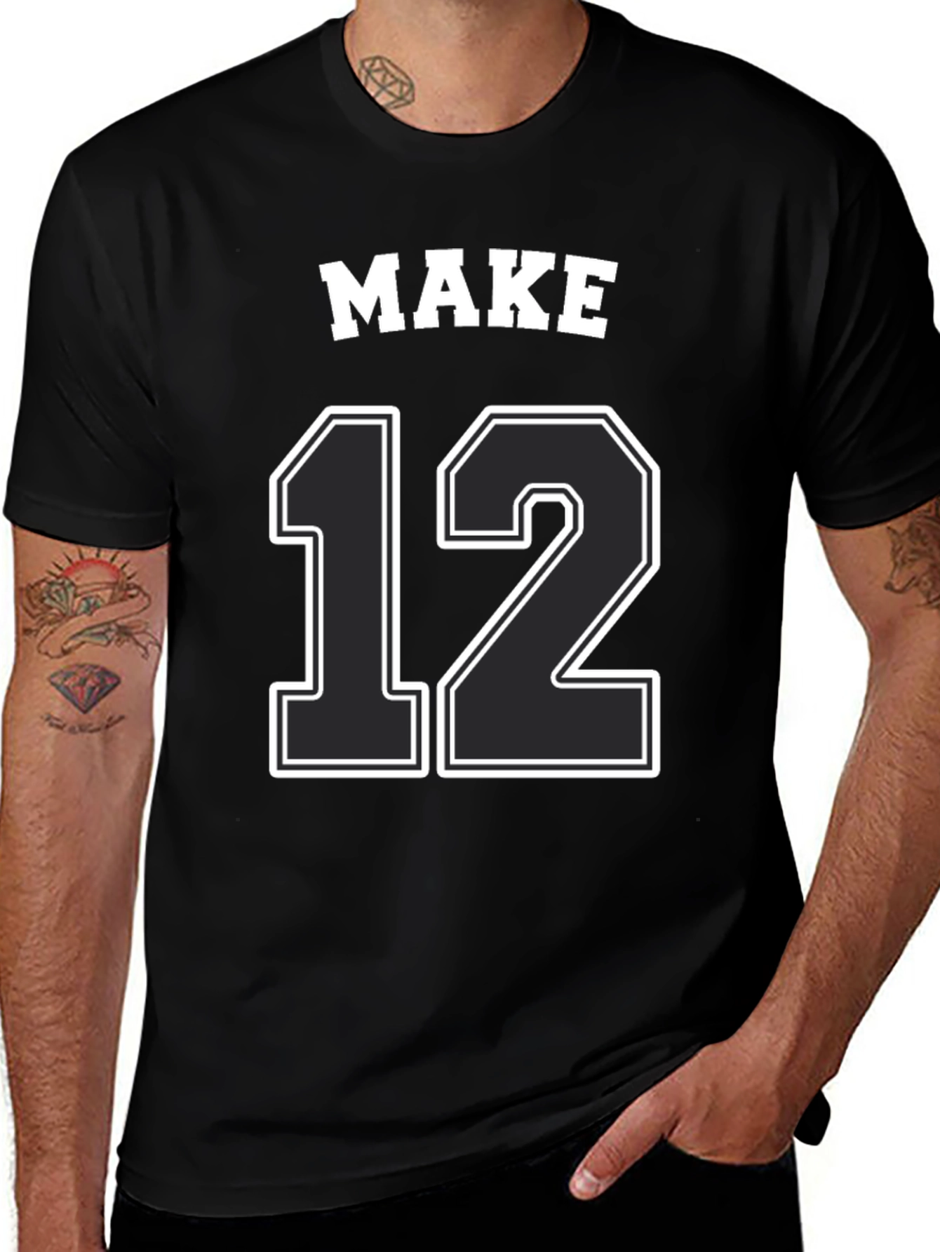 MAKE 12 Graphic Tee - Black Jersey T-Shirt