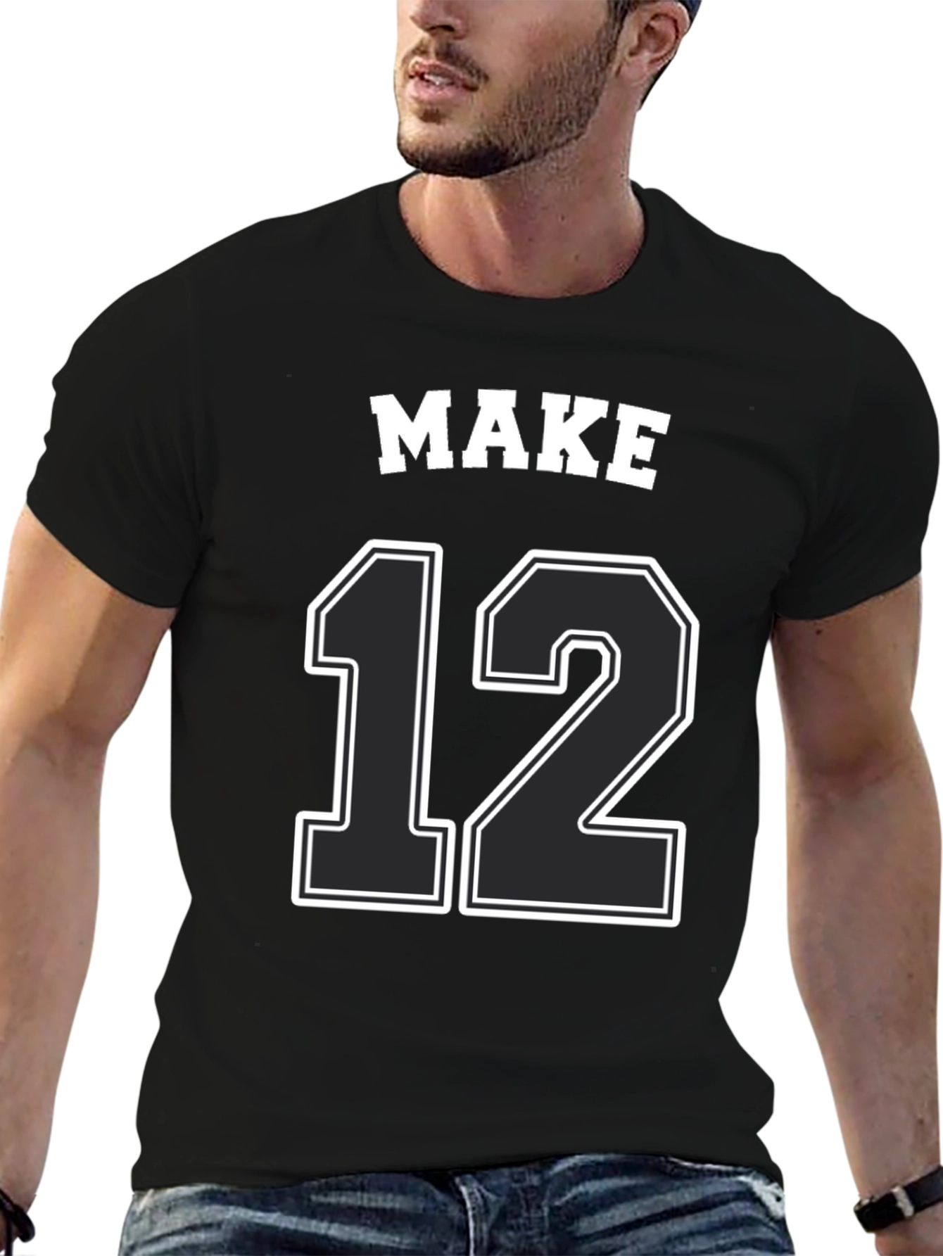 MAKE 12 Graphic Tee - Black Jersey T-Shirt