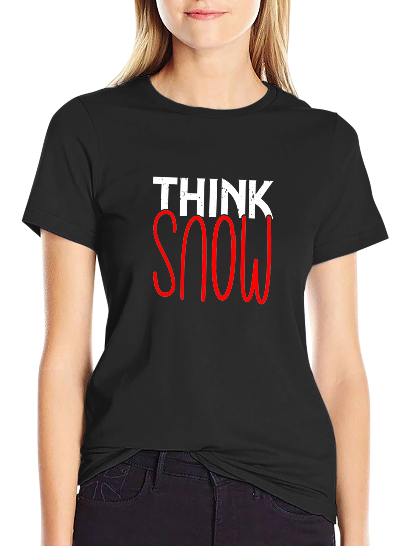 Think Snow Graphic Tee - Stylish Winter Shirt