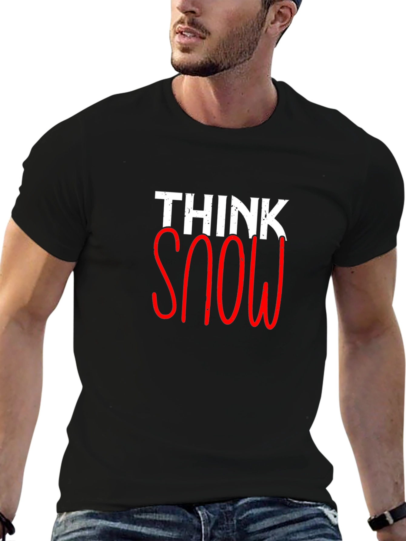 Think Snow Graphic Tee - Stylish Winter Shirt