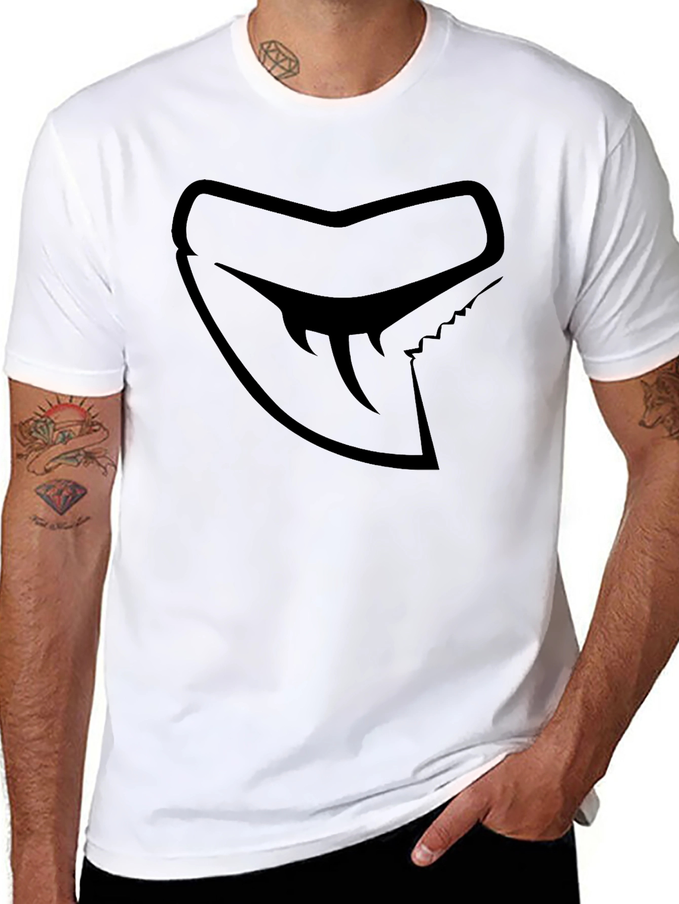 Shark Tooth Logo Black Graphic Tee