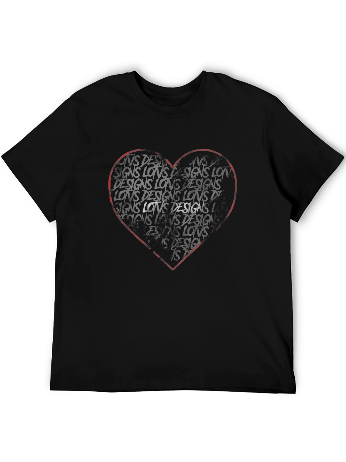 Heart Designs Graphic Tee - Black