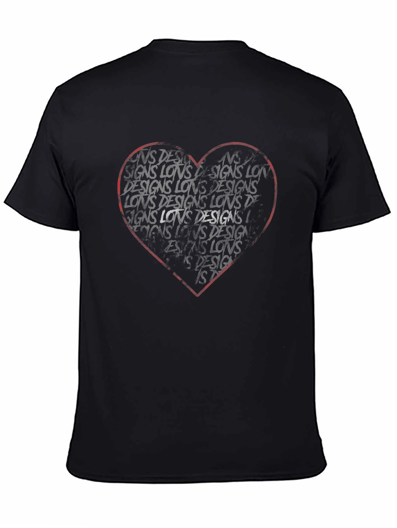Heart Designs Graphic Tee - Black