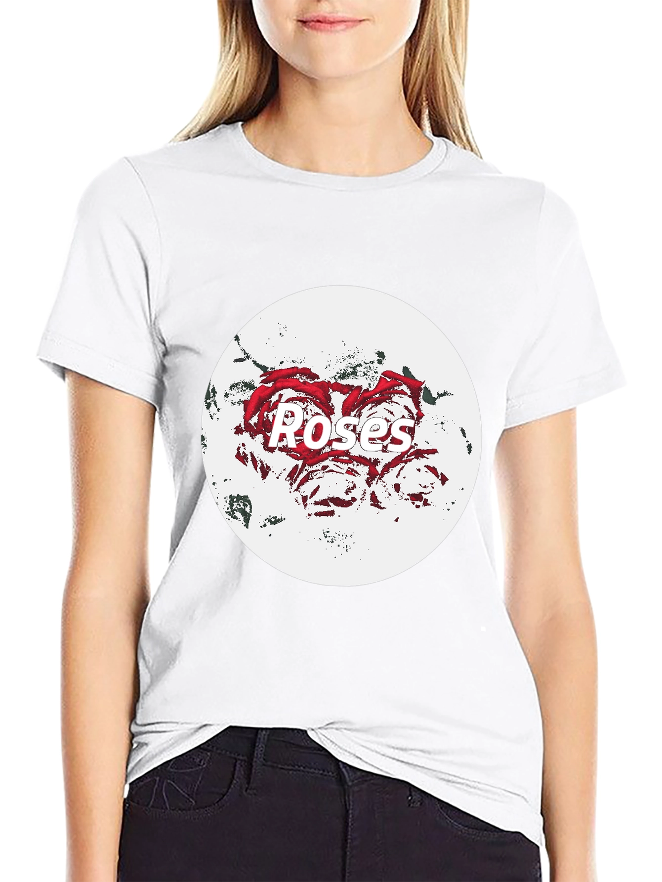 Roses Graphic T-Shirt - Black