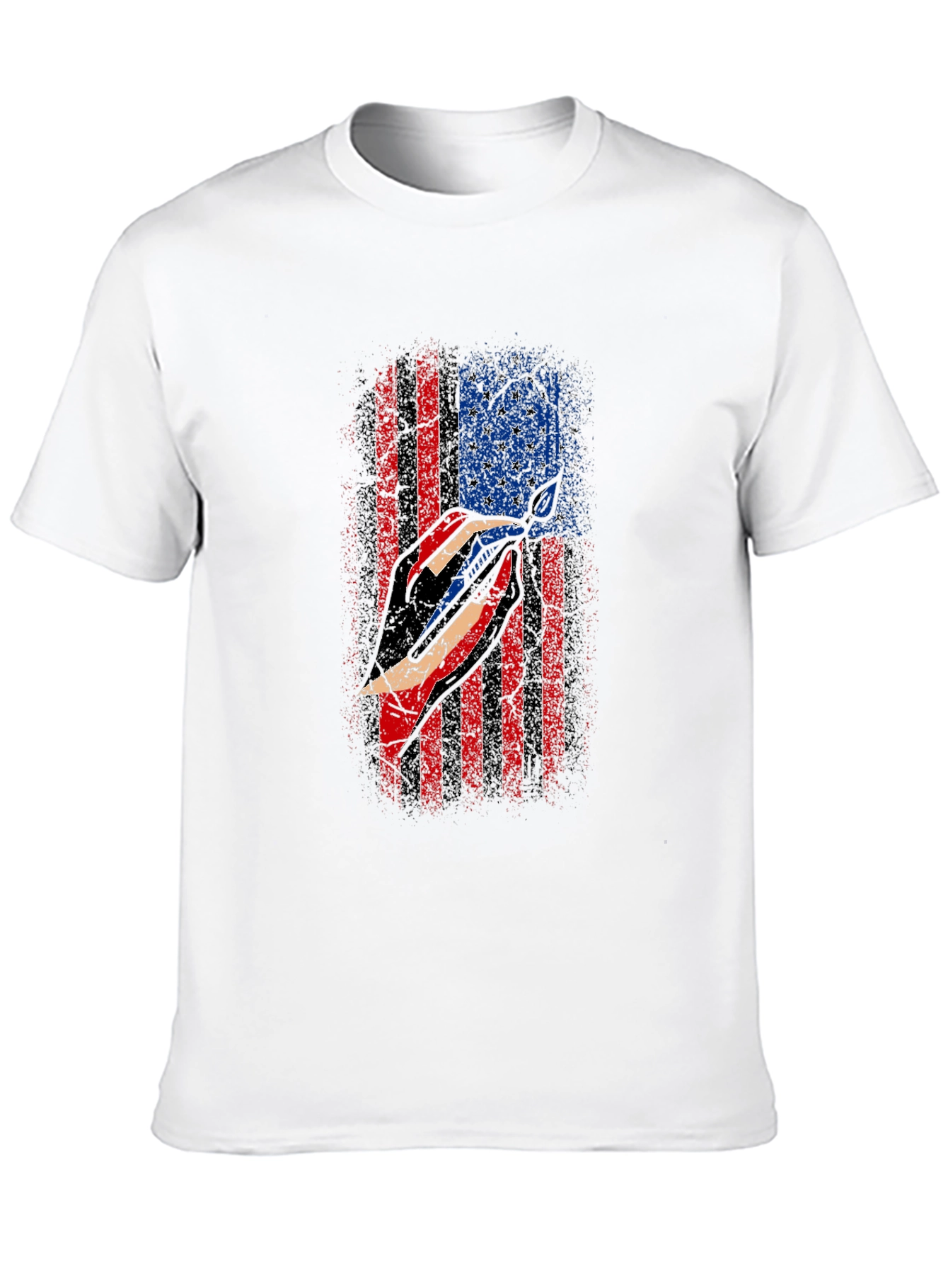 American Flag Marlin Black T-Shirt