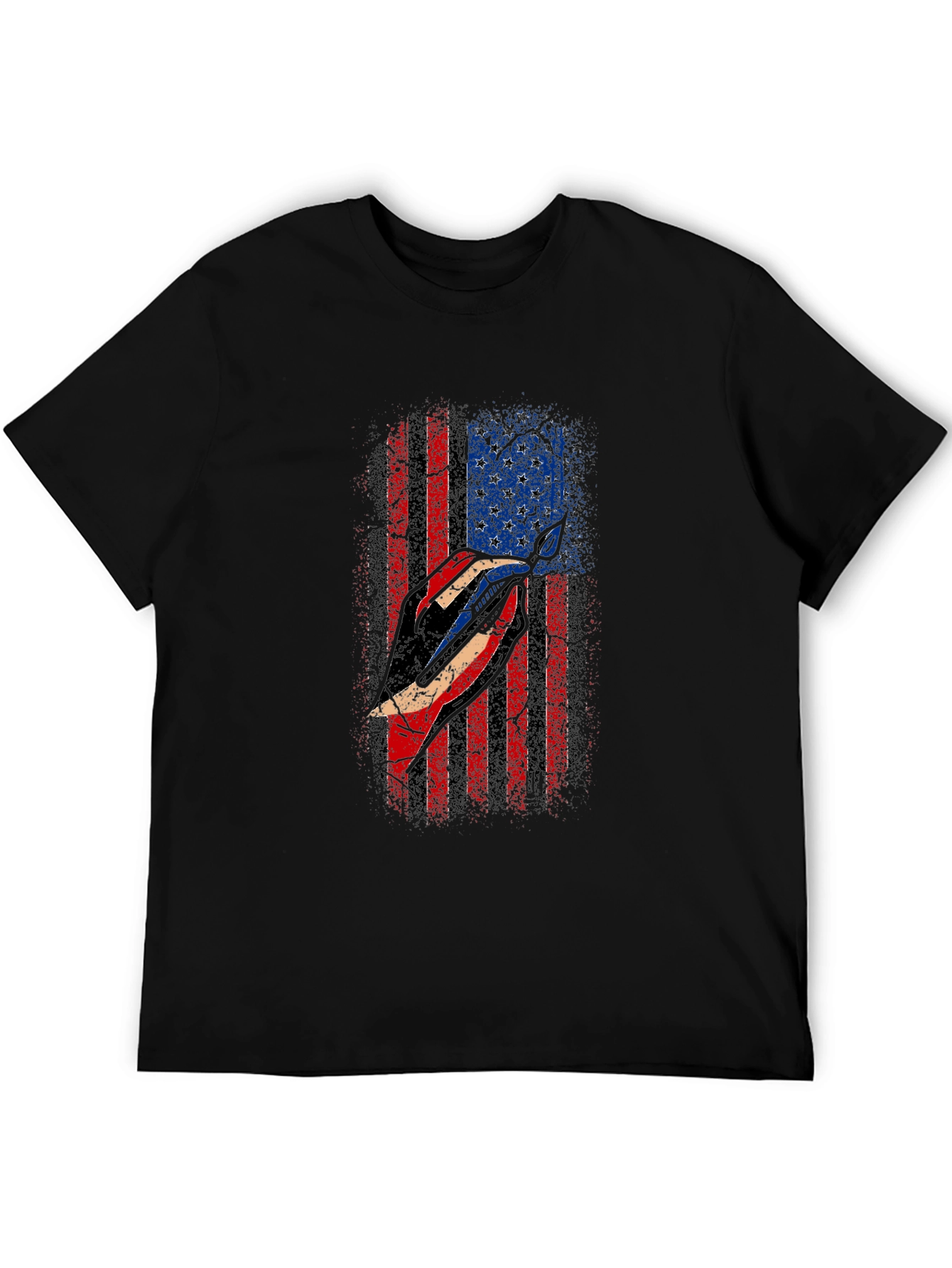 American Flag Marlin Black T-Shirt
