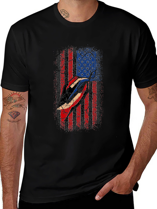 American Flag Marlin Black T-Shirt