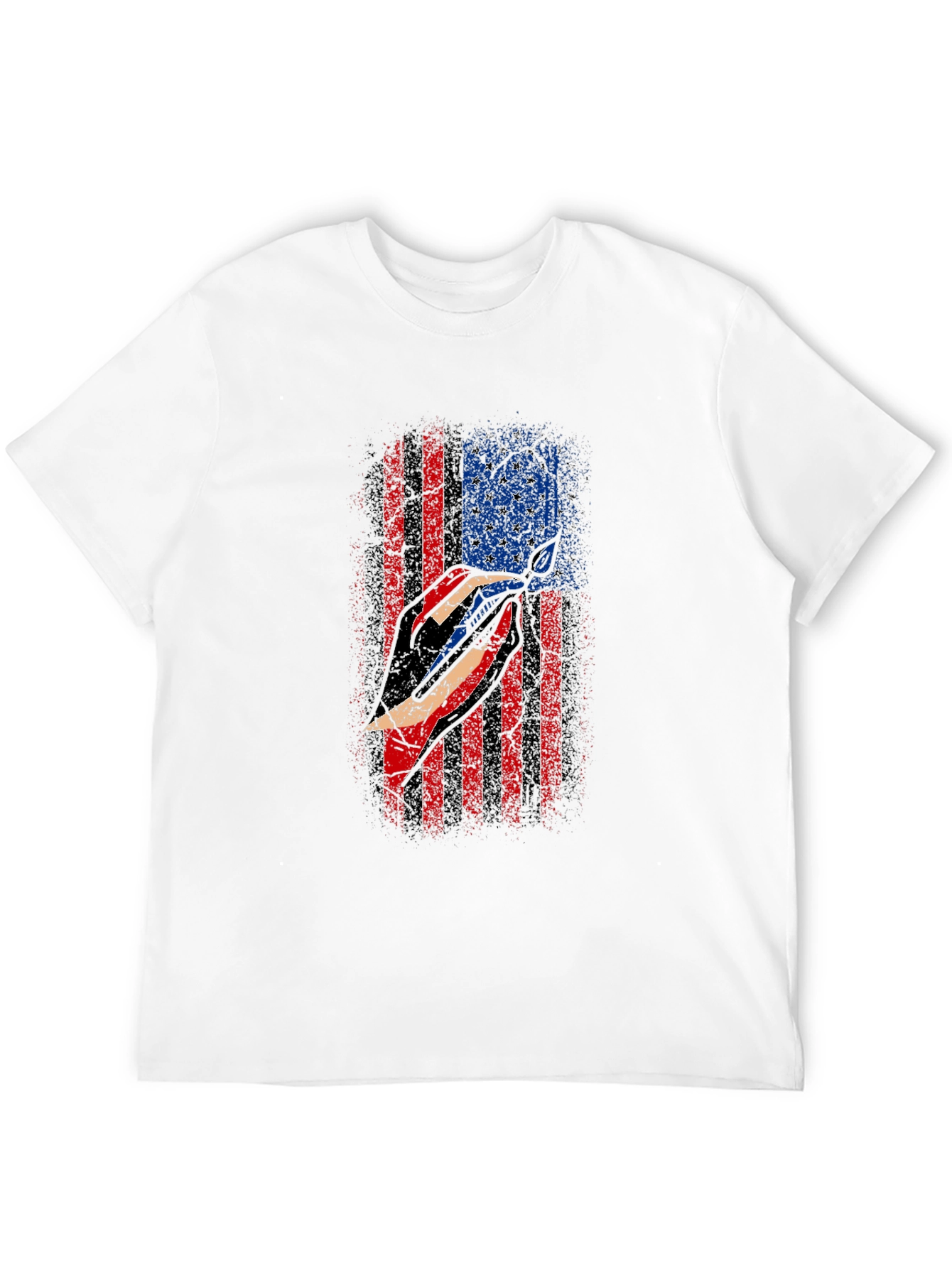 American Flag Marlin Black T-Shirt