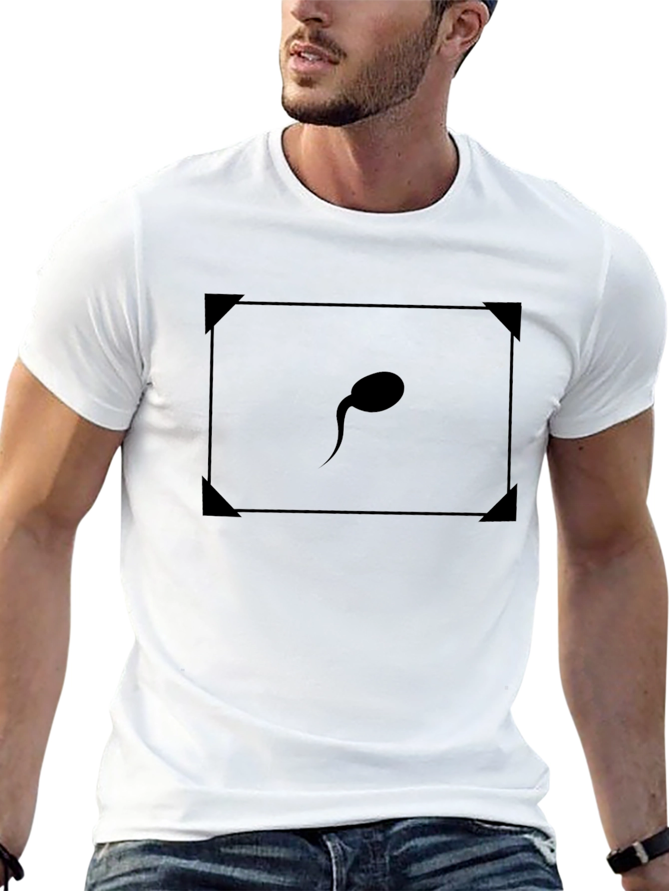 Unique Graphic Tee - Sperm Cell Design Black
