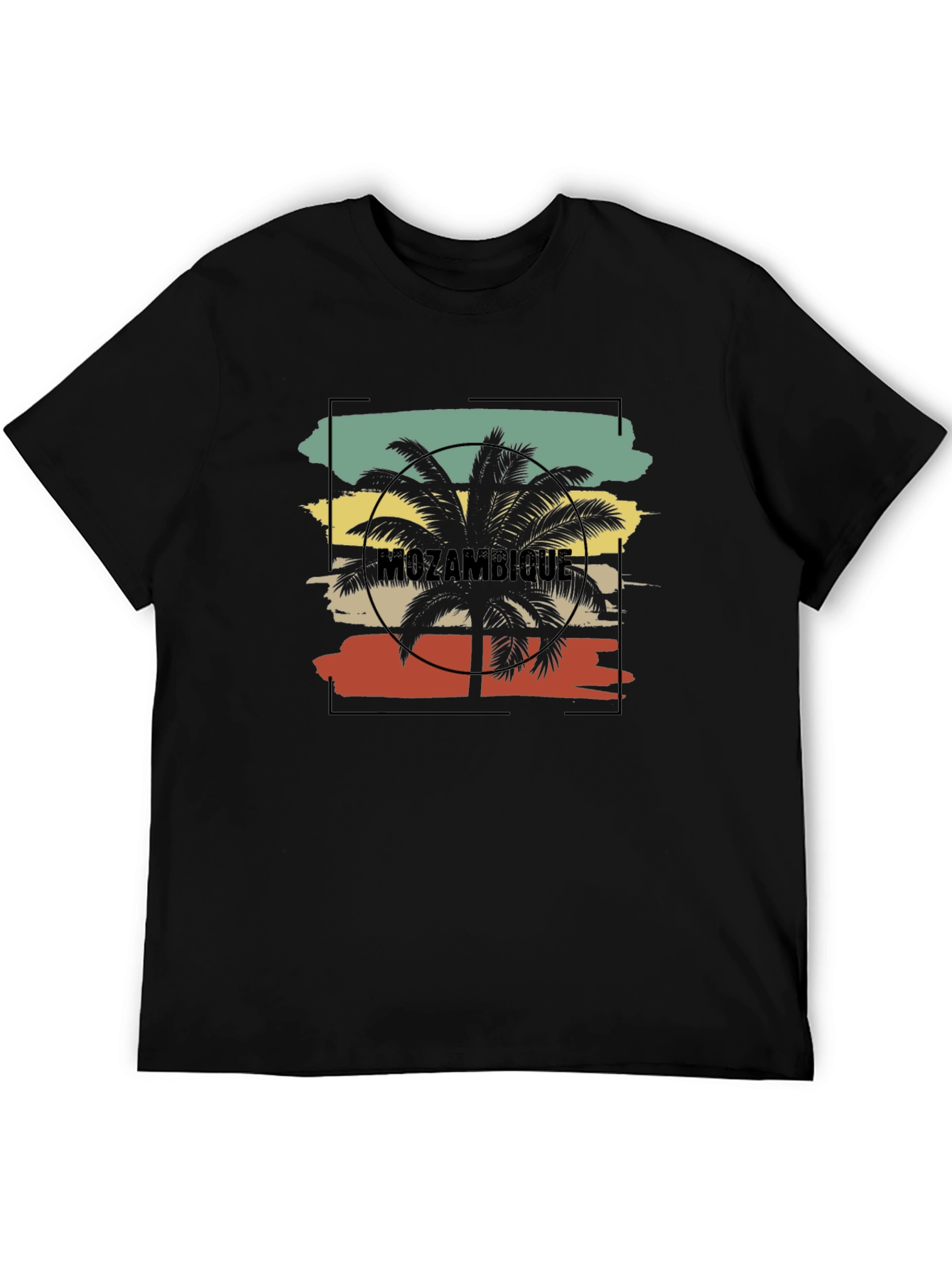 Mozambique Palm Tree Graphic Black T-Shirt