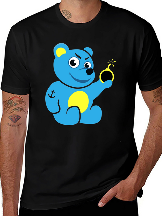 Blue Bear Bomb T-Shirt - Explosive Style!