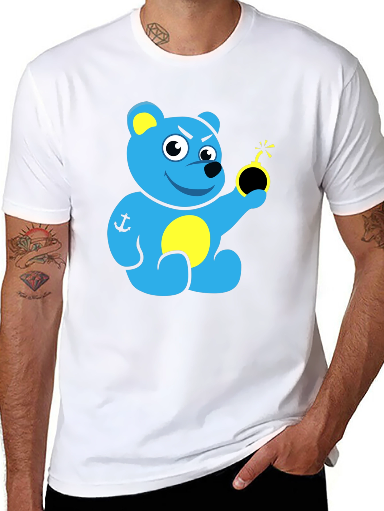 Blue Bear Bomb T-Shirt - Explosive Style!