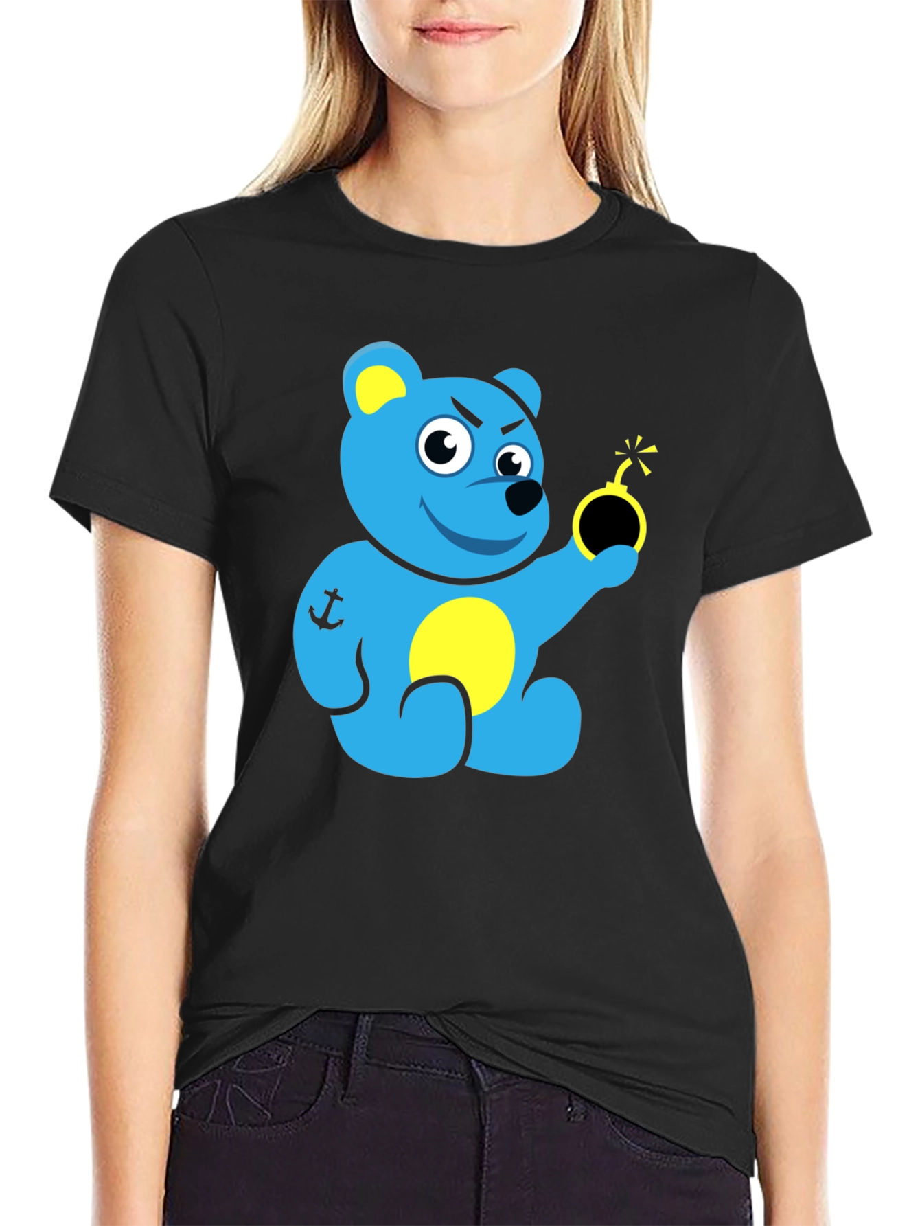 Blue Bear Bomb T-Shirt - Explosive Style!