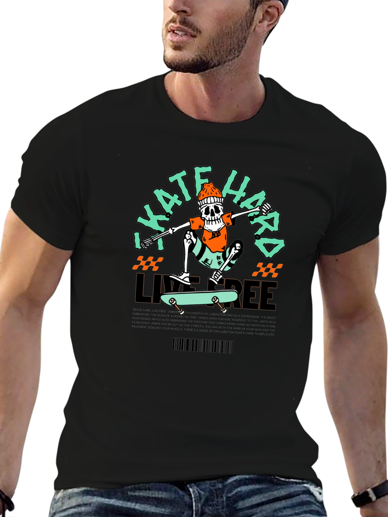 Skate Hard Live Free Graphic Tee