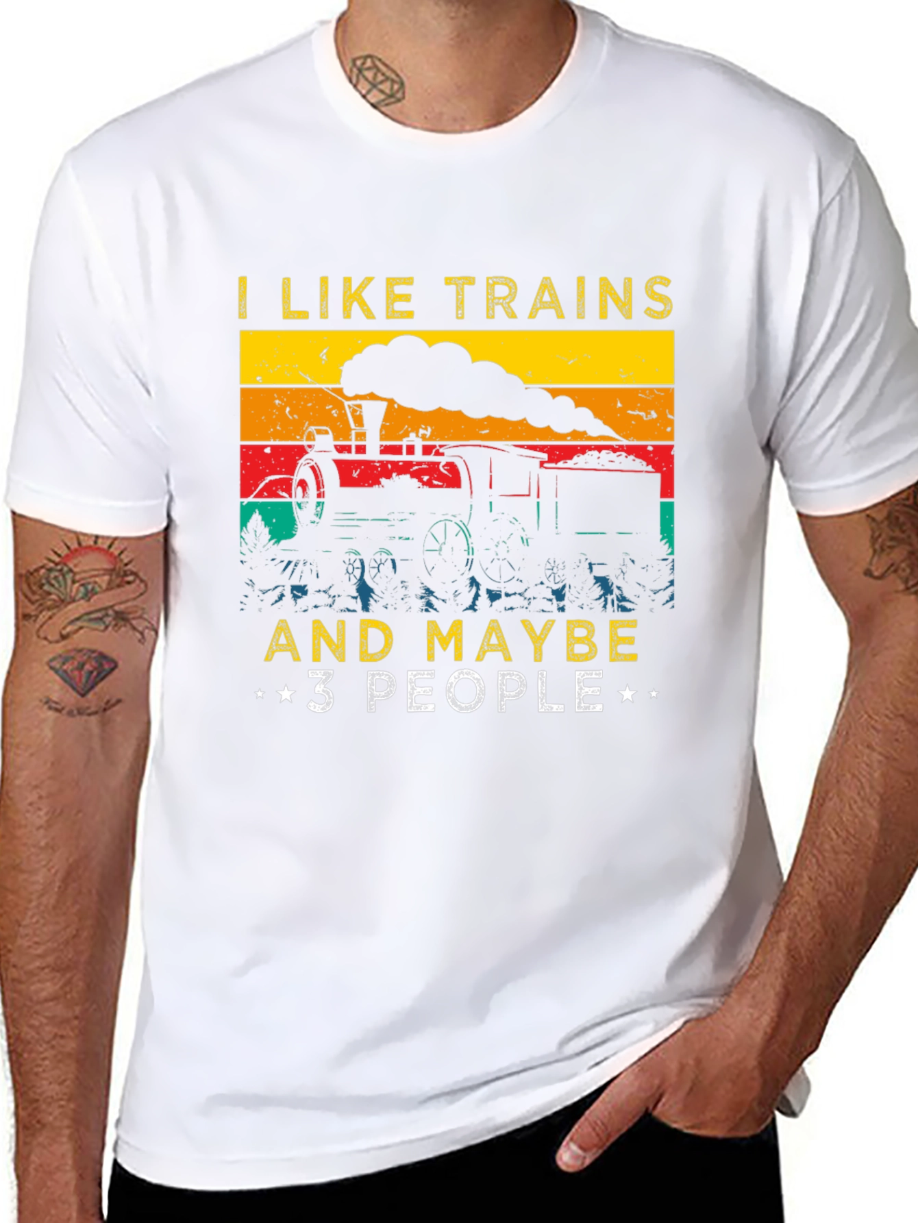 I Like Trains and Maybe 3 People T-Shirt