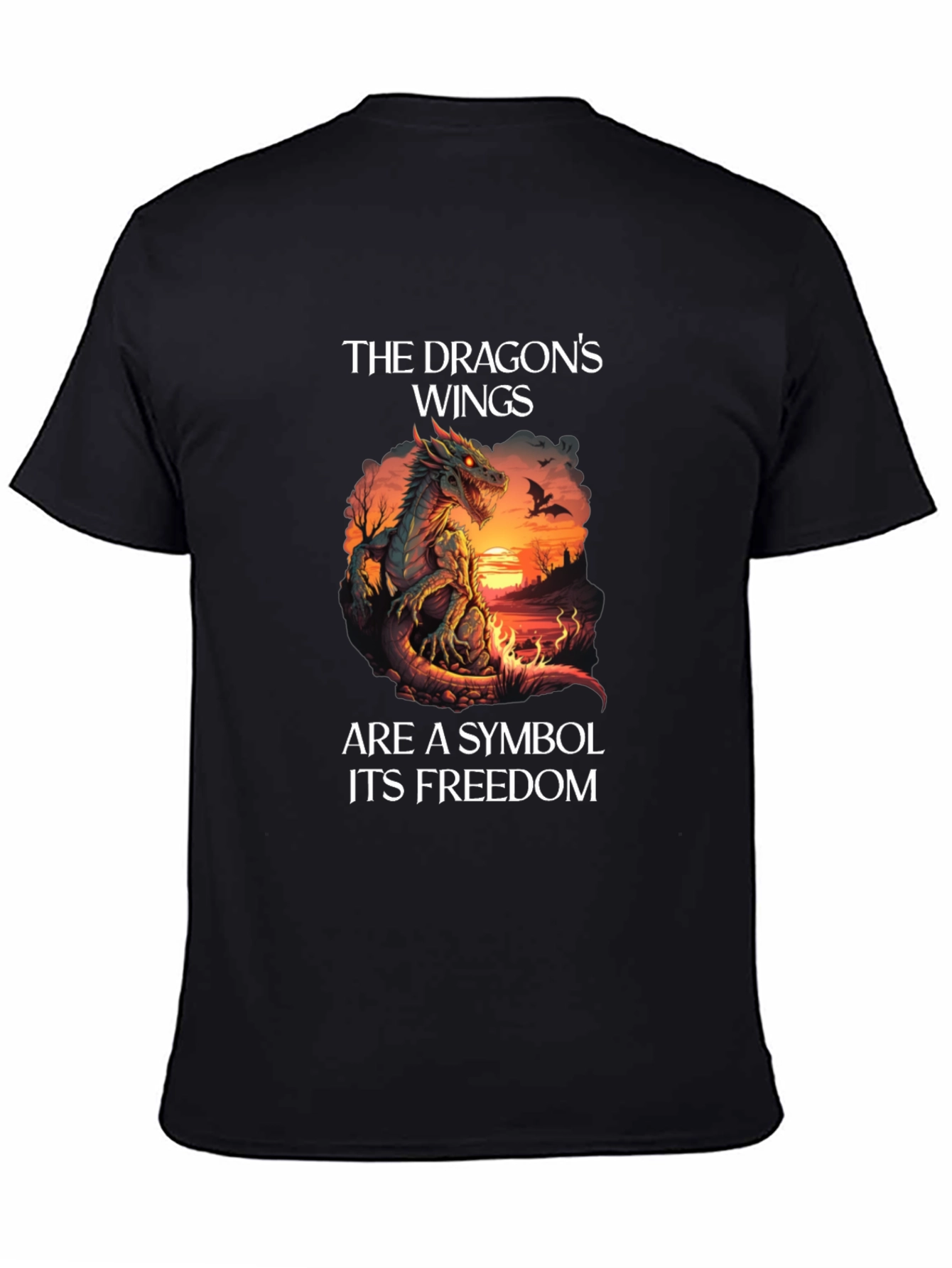 Dragons Wings Symbol Graphic Tee - Black