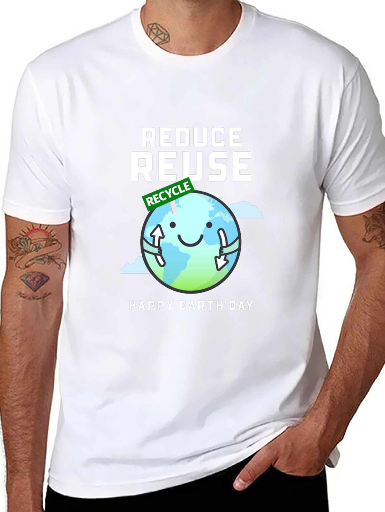 Eco-Friendly Reduce Reuse Earth Day T-Shirt