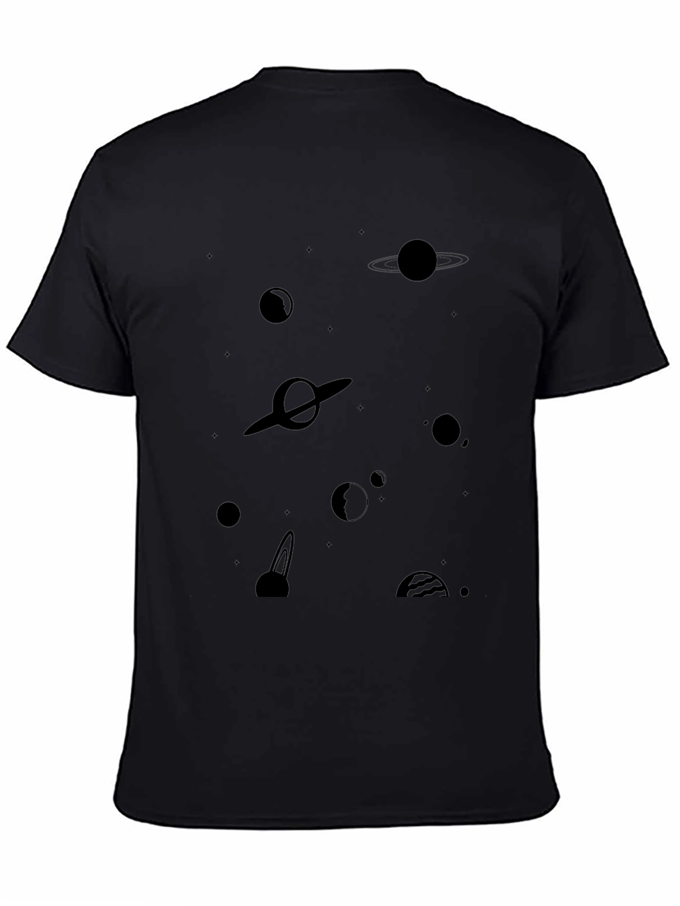 Space Planets Graphic Black T-Shirt