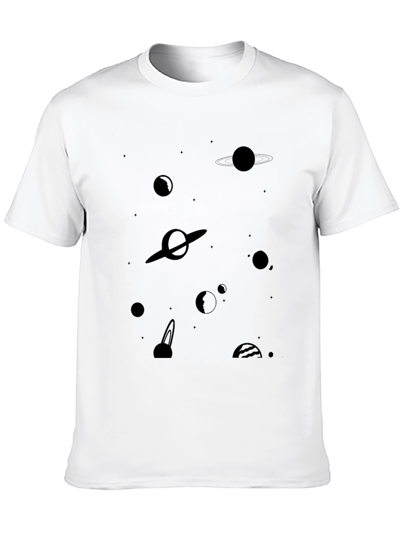 Space Planets Graphic Black T-Shirt