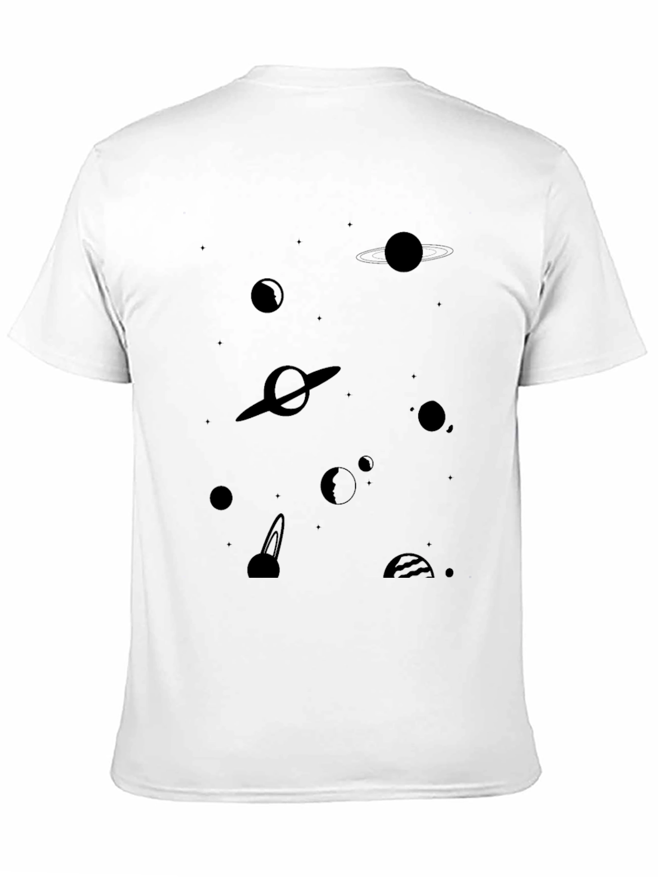 Space Planets Graphic Black T-Shirt