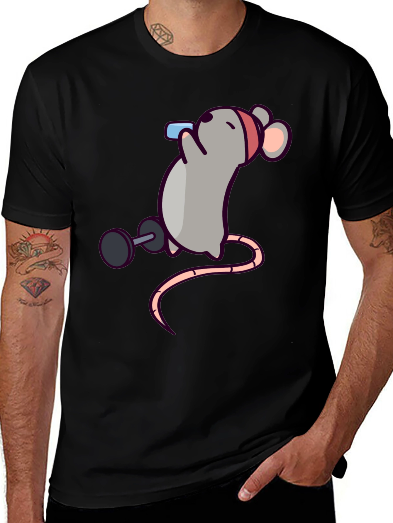Workout Mouse Graphic T-Shirt
