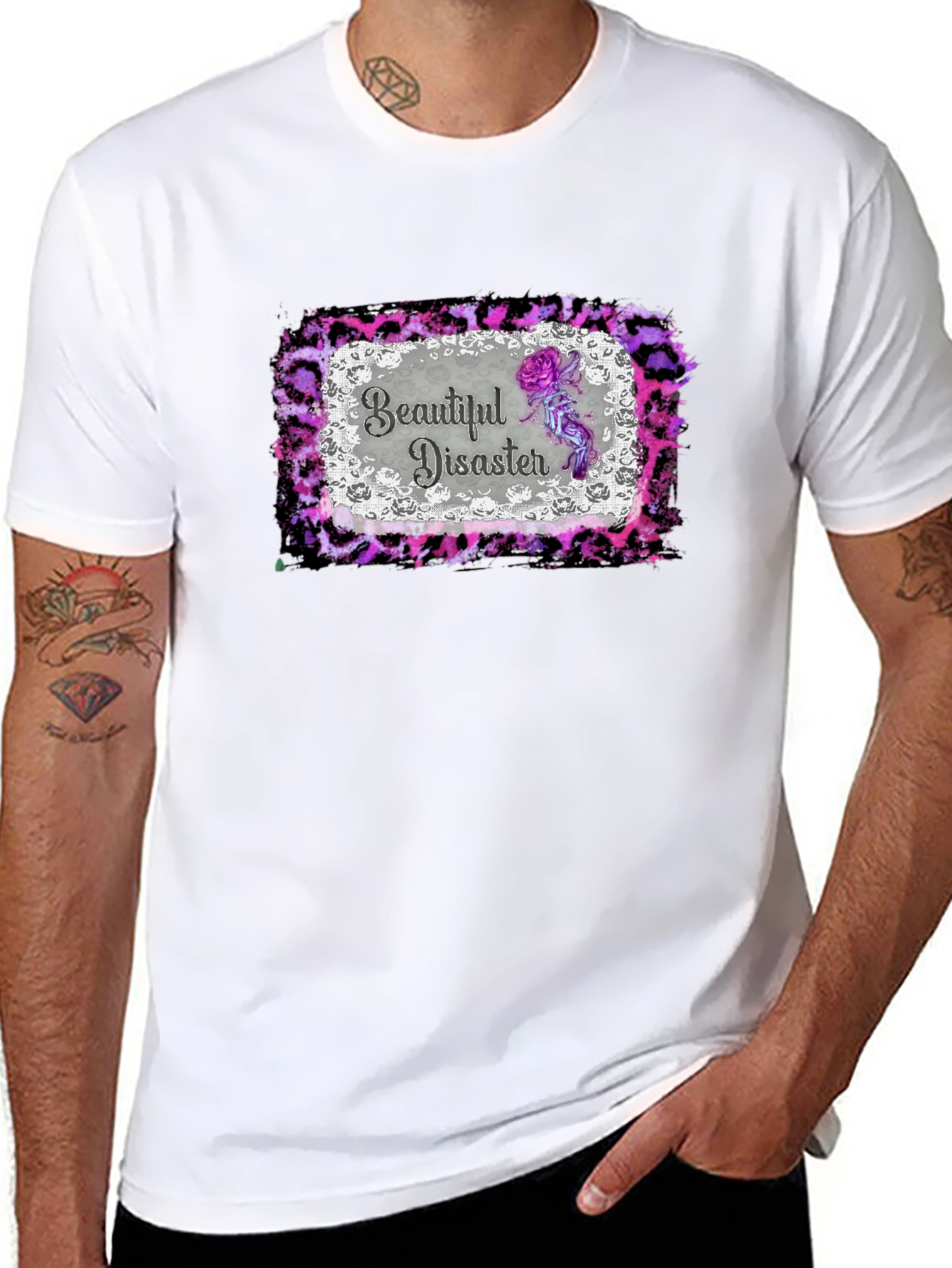 Beautiful Disaster Graphic Tee - Mens Black T-Shirt